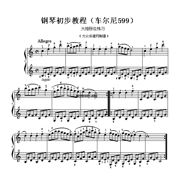 车尔尼599第20首曲谱及练习指导