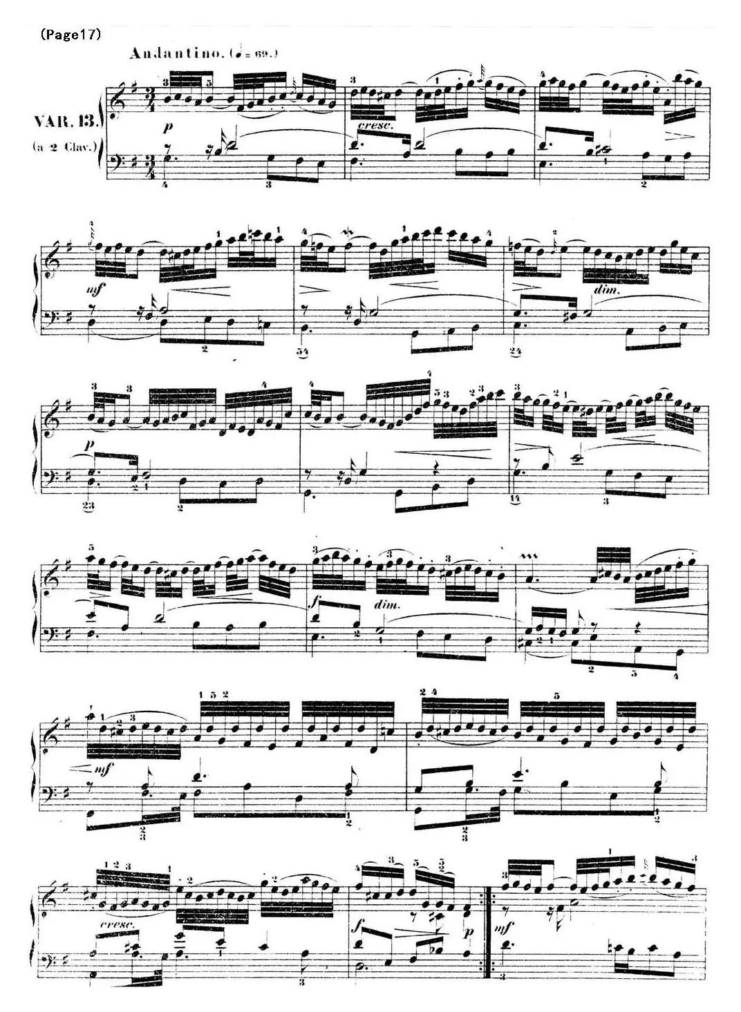 哥德堡变奏曲 巴赫 Goldberg Variationen BWV988