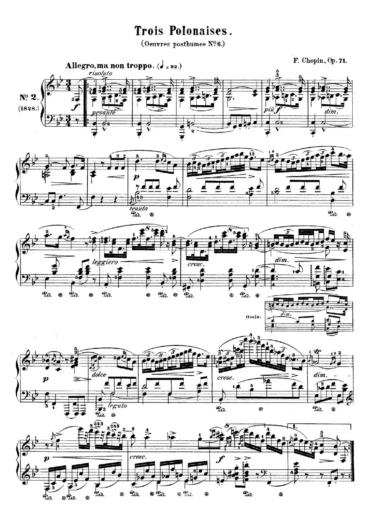 Trois Polonaises Op.71（3首波兰舞曲 No.2）