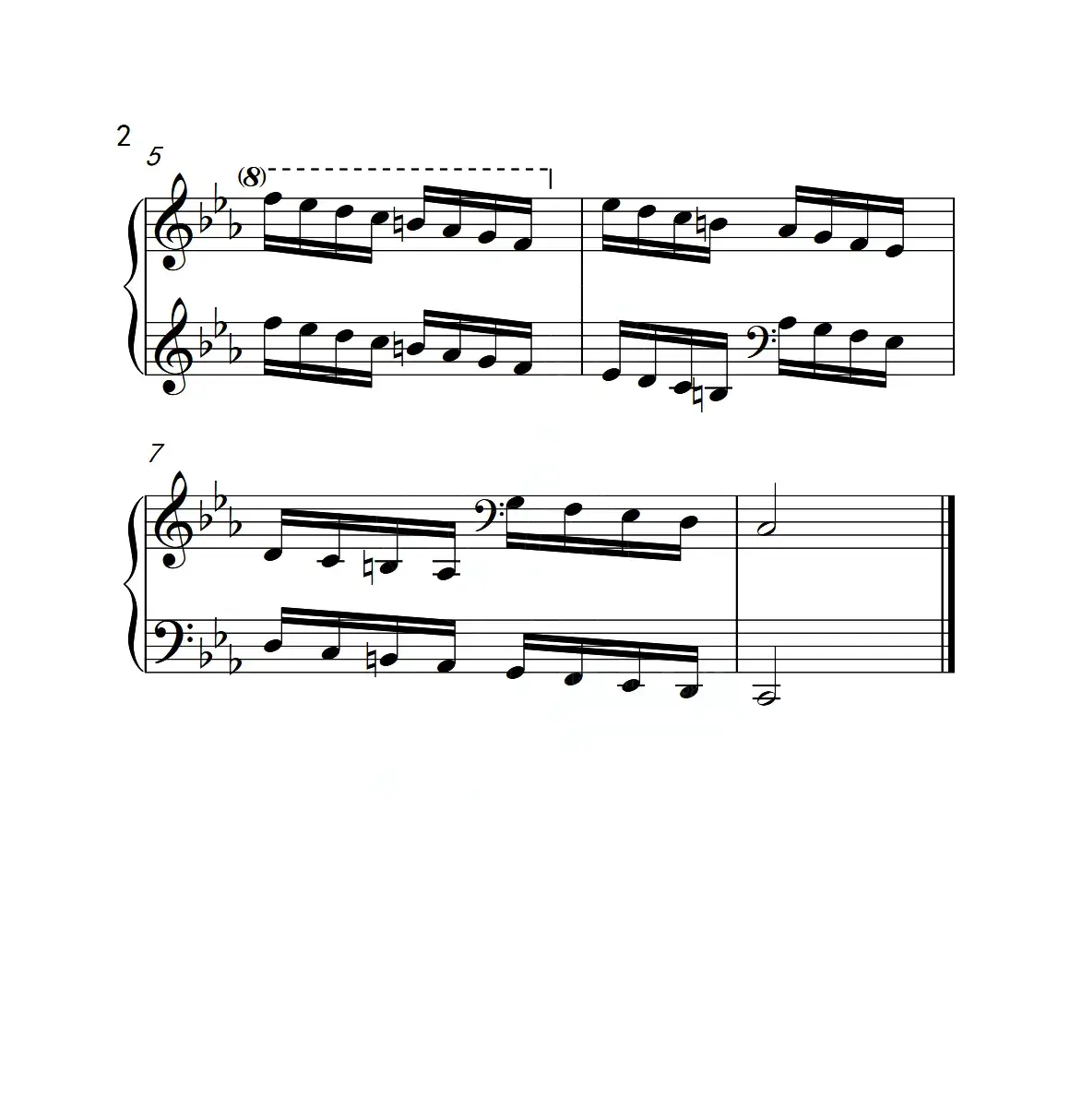 第六级 c小调音阶（中国音乐学院钢琴考级作品1~6级）