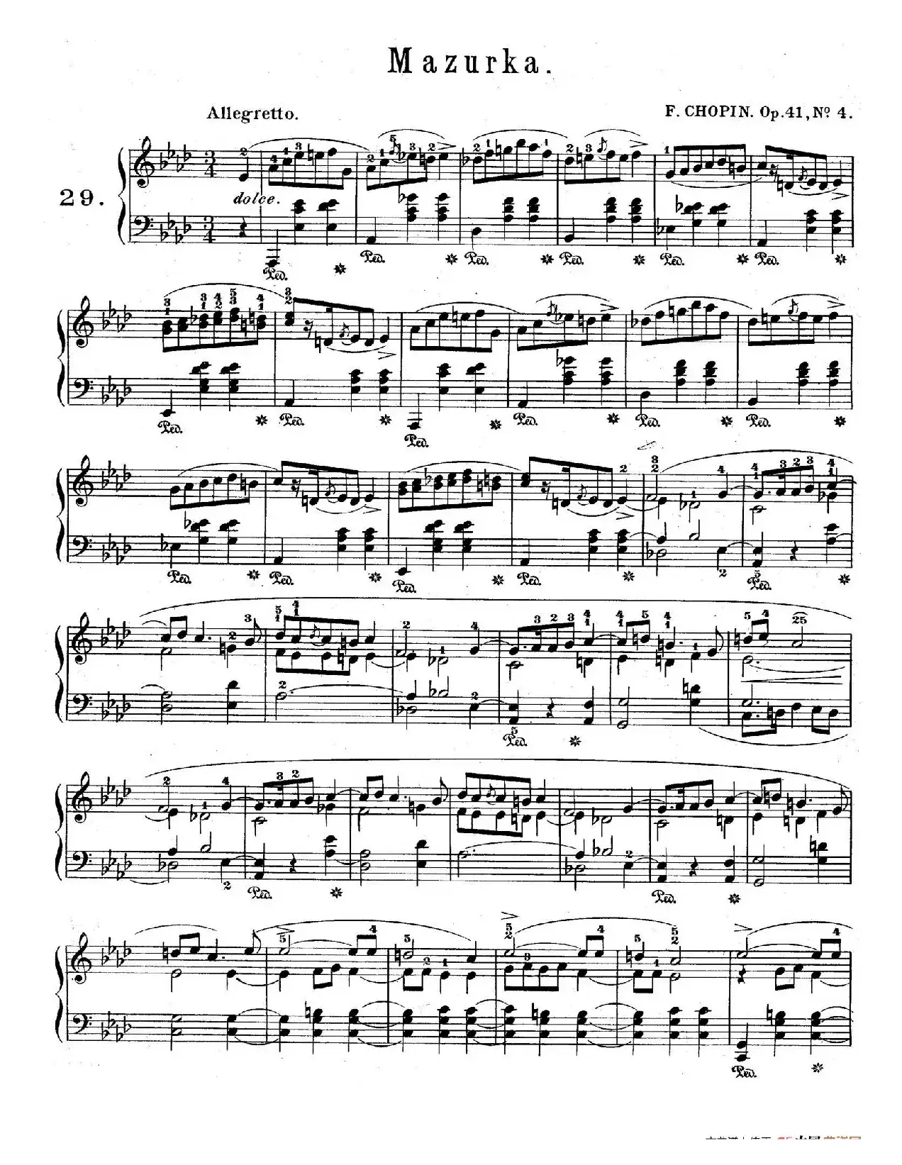 Quatre Mazurkas Op.41（4首玛祖卡·4）