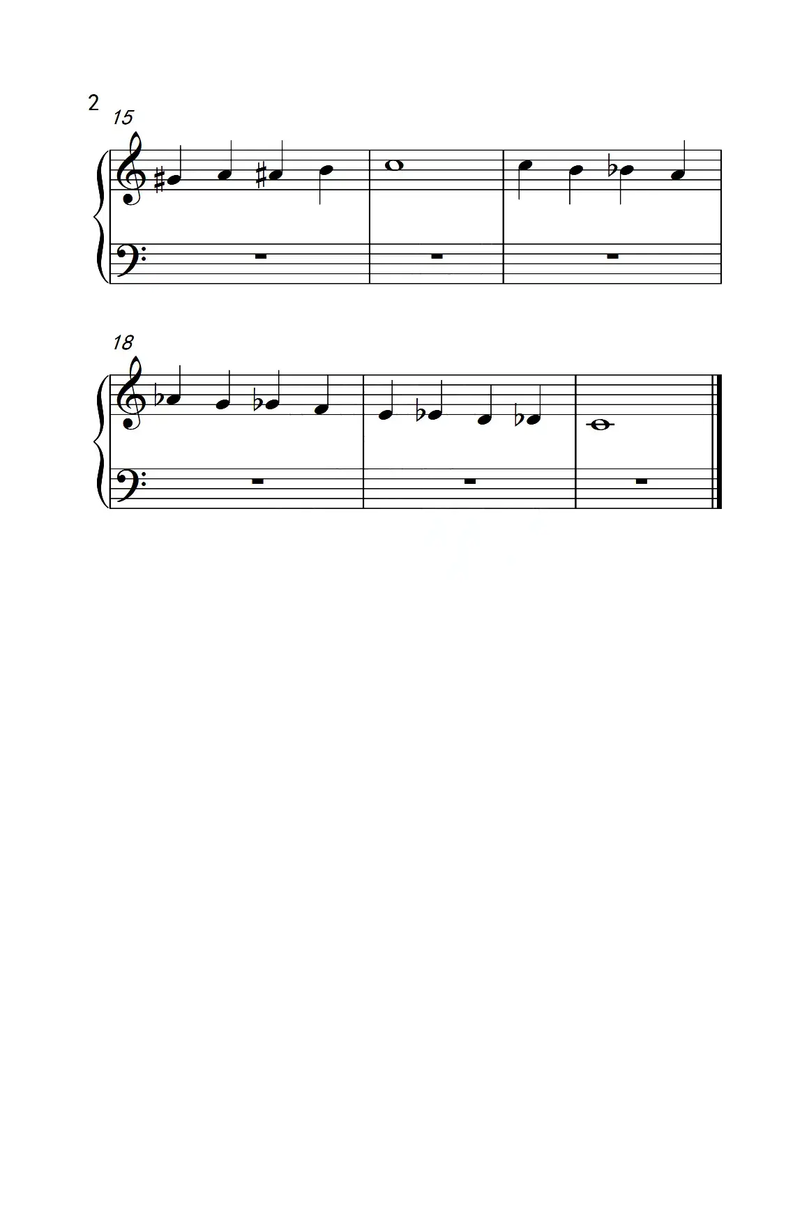 非连音练习 1（儿童钢琴手指练习 2）