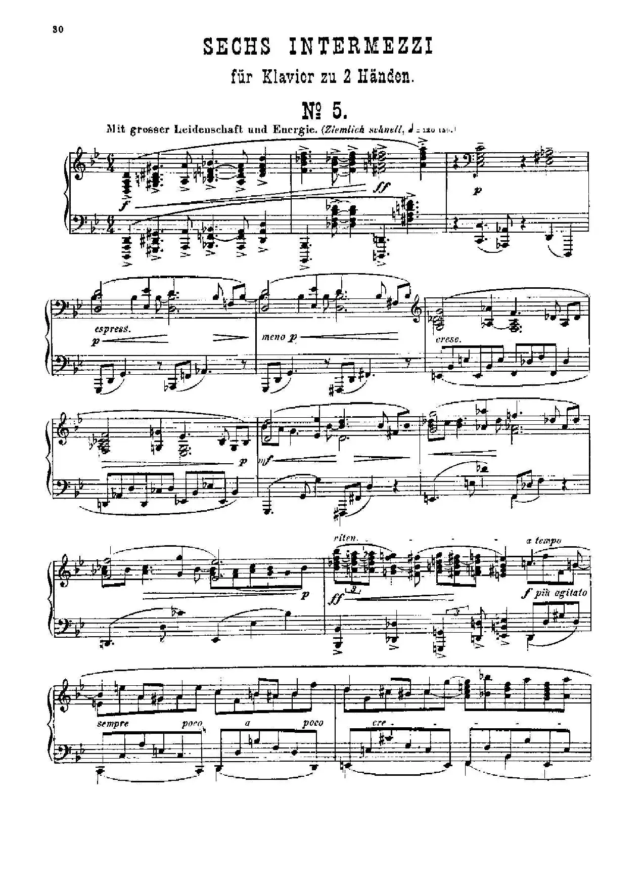 Six Intermezzi Op.45（6首间奏曲·5）