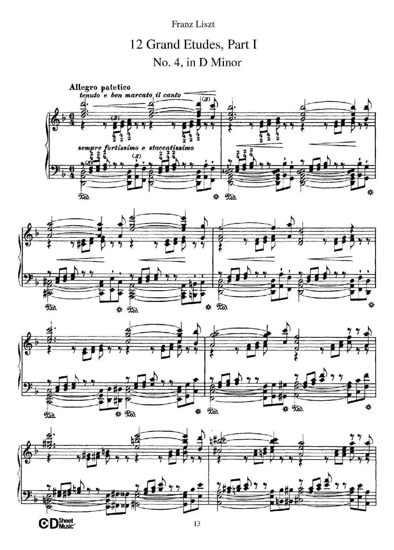 12 Grand Etudes S.137（12首华丽的练习曲·4）