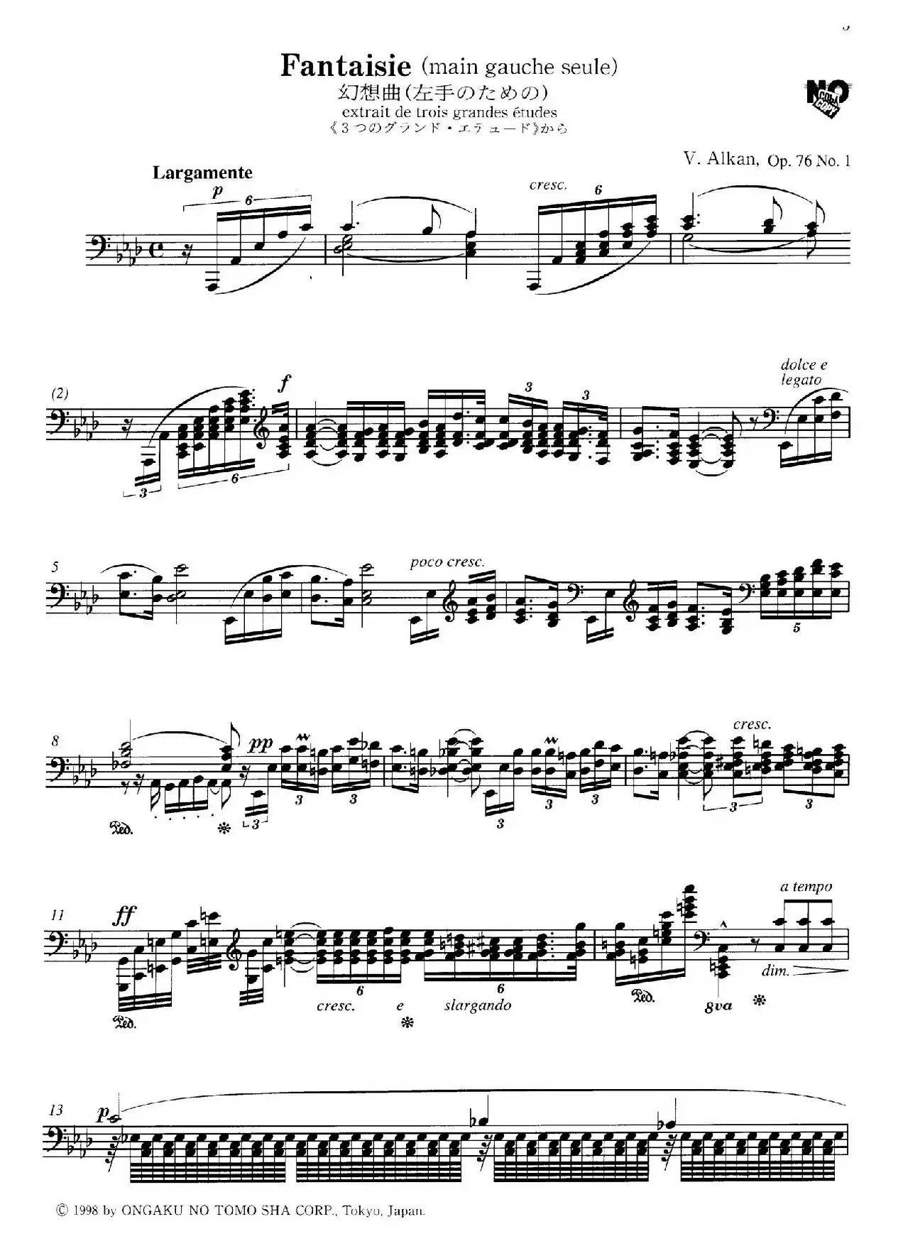 3 Grandes Etudes Op.76 No.1（3首华丽练习曲·1）