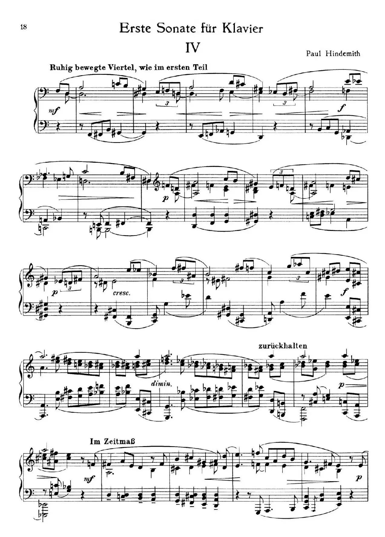 Piano Sonata No.1（第一钢琴奏鸣曲·Ⅳ）