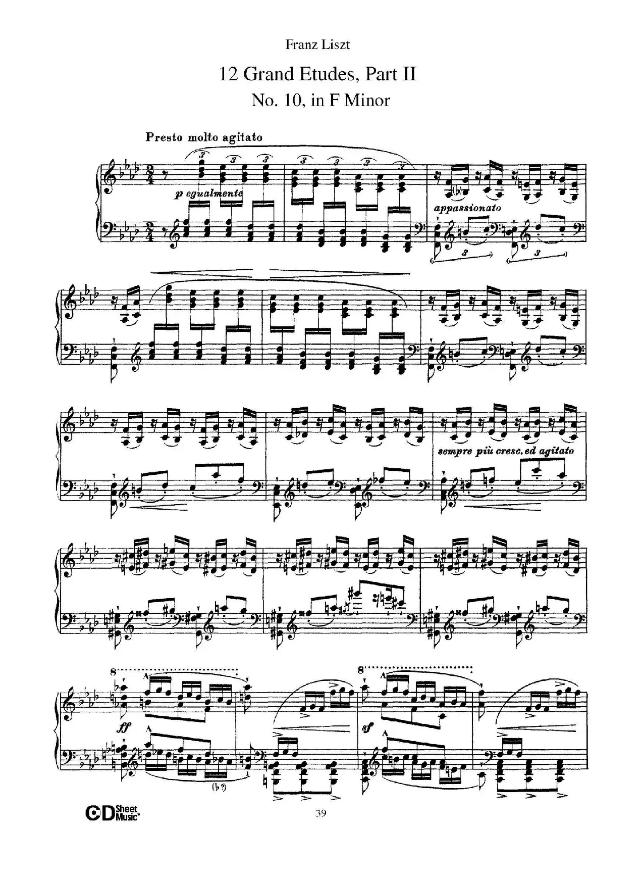 12 Grand Etudes S.137（12首华丽的练习曲·10）