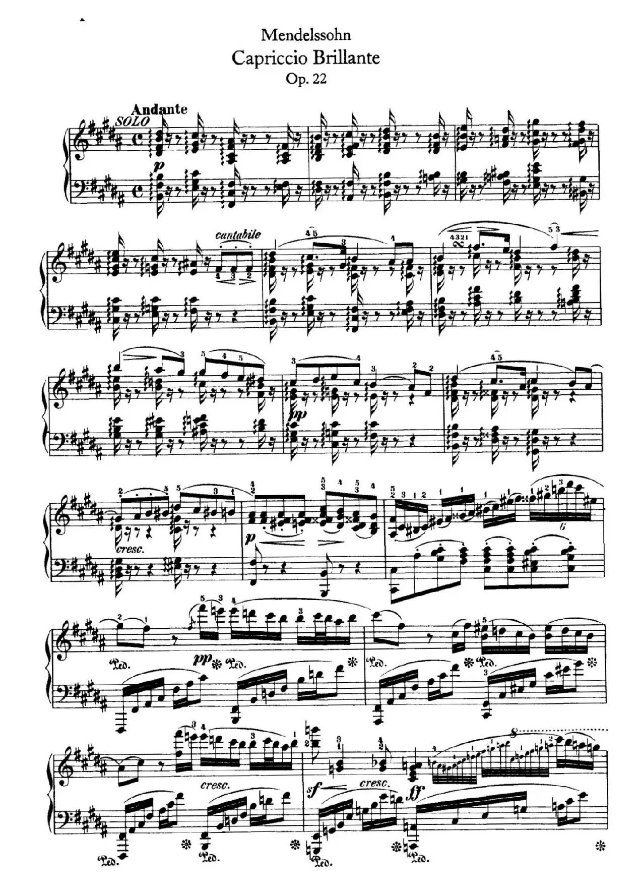 Capriccio Brillante in B Major Op.22（B大调华丽随想曲·钢琴独奏）