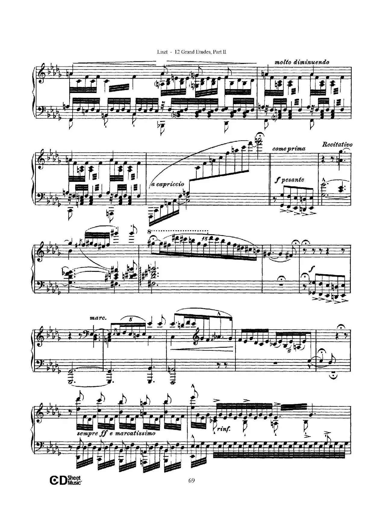 12 Grand Etudes S.137（12首华丽的练习曲·12）