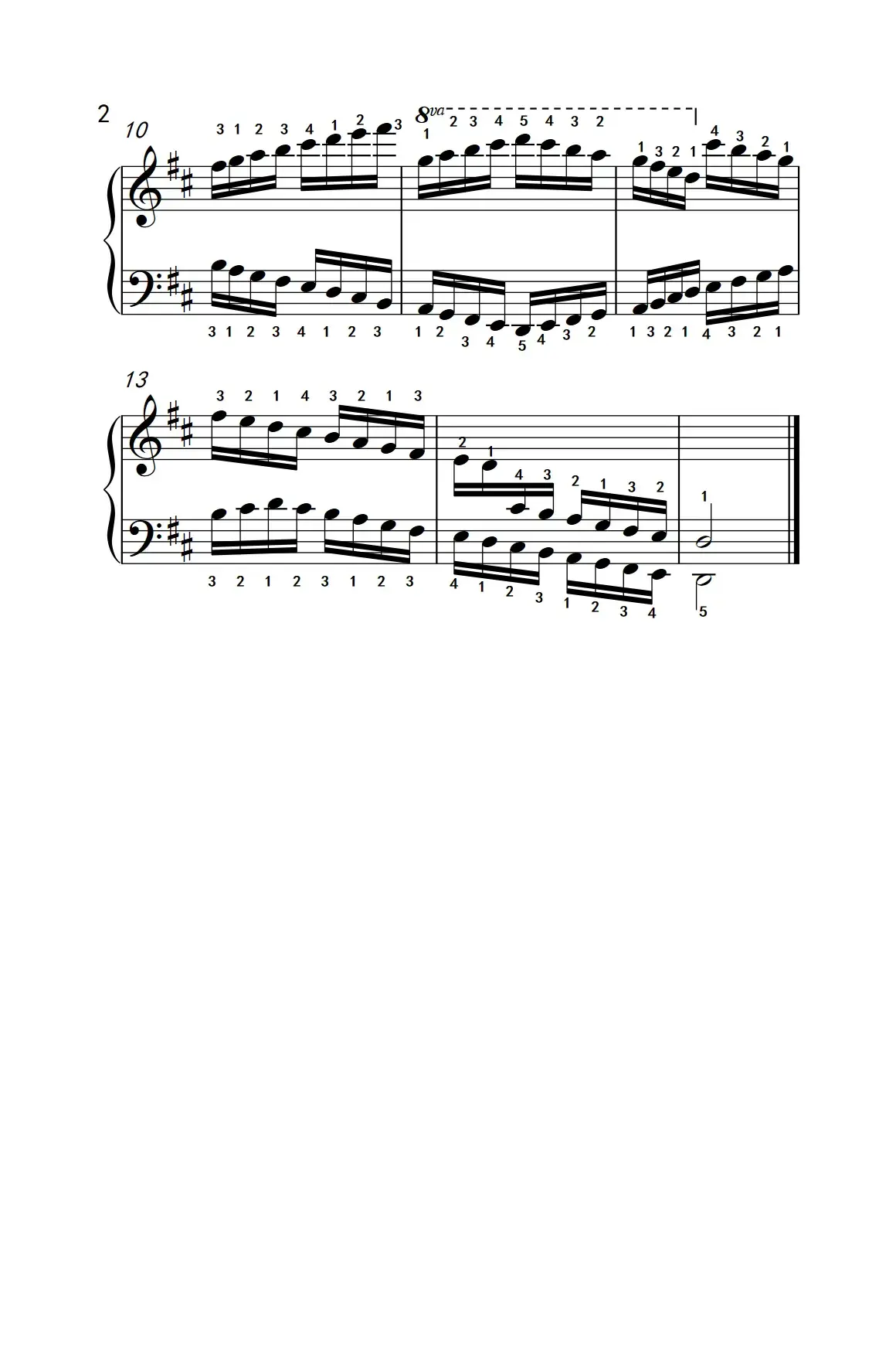 第九级7.D大调音阶（中央音乐学院 钢琴（业余）考级教程 7-9级）