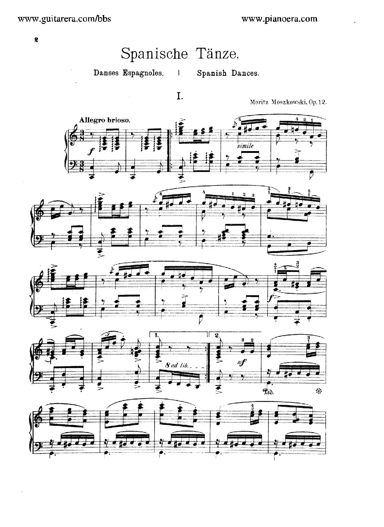 Spanish Dances Op.12（西班牙舞曲·钢琴独奏版）