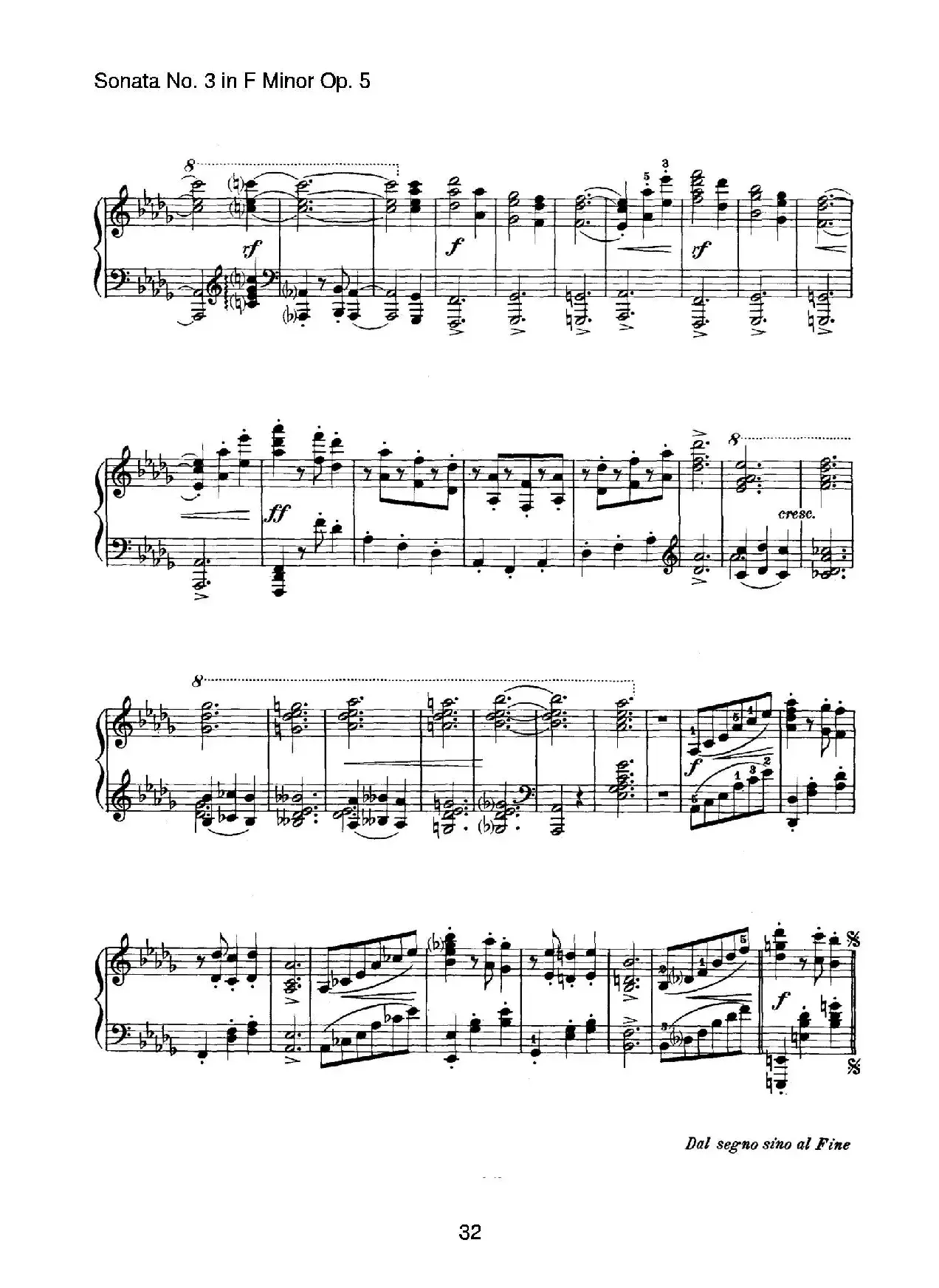 Piano Sonata No.3 in f Minor Op.5（f小调第三钢琴奏鸣曲）