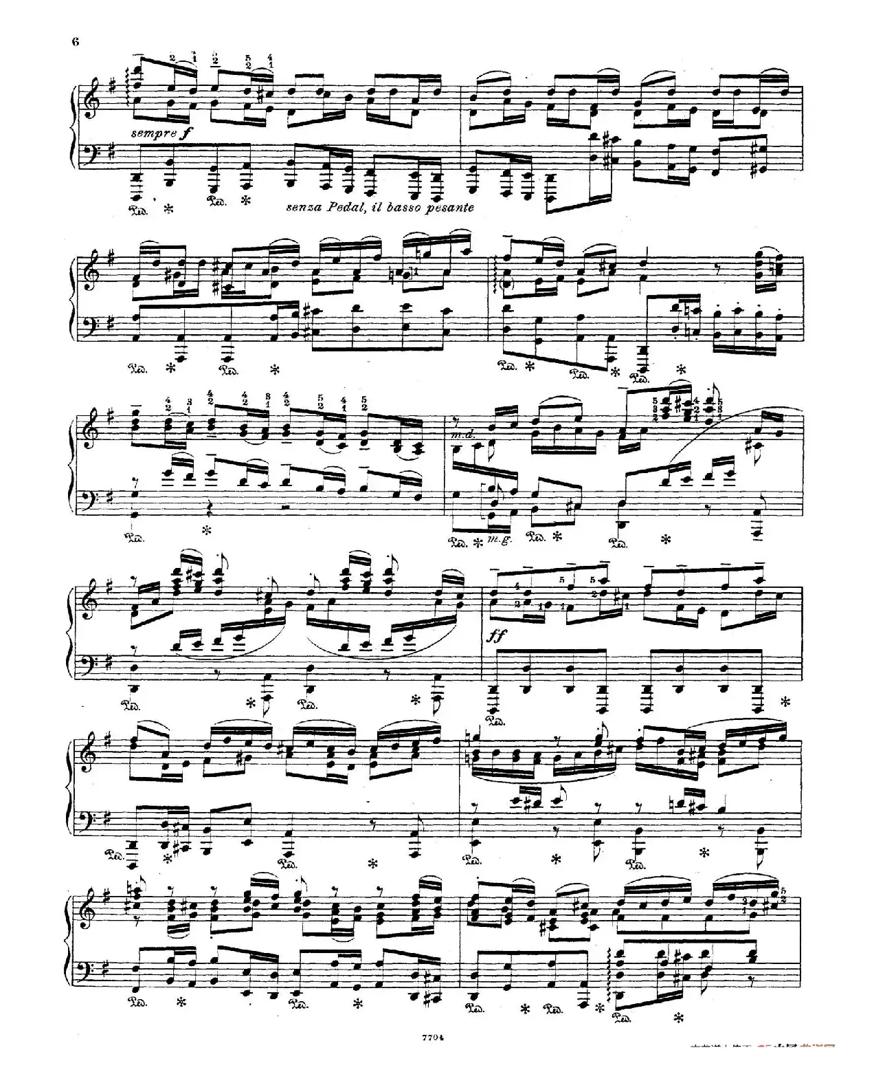 Brandenburg Concerto No.3 in G Major BWV.1048（G大调第三勃兰登堡协奏曲·钢琴独奏版）