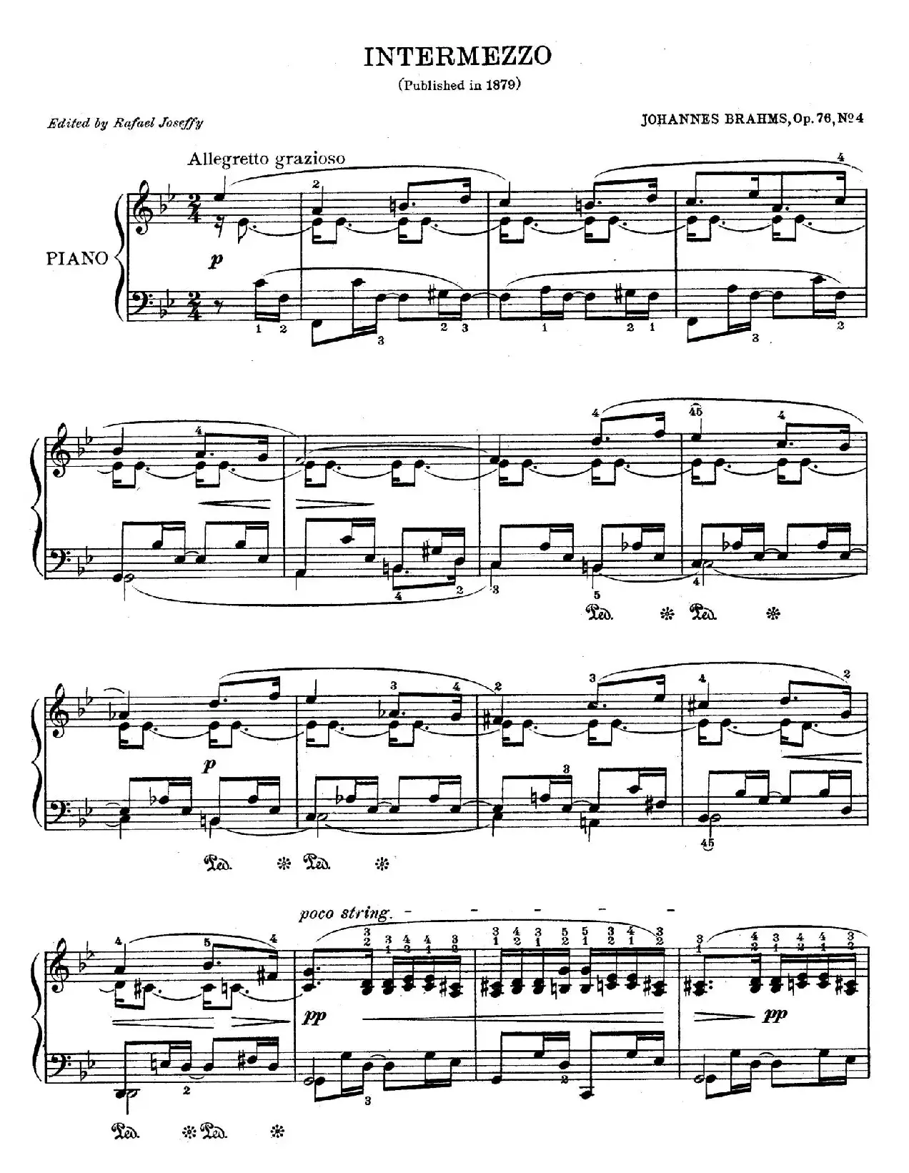 INTERMEZZO（8首钢琴小品第4首 Op.76，No.4.）