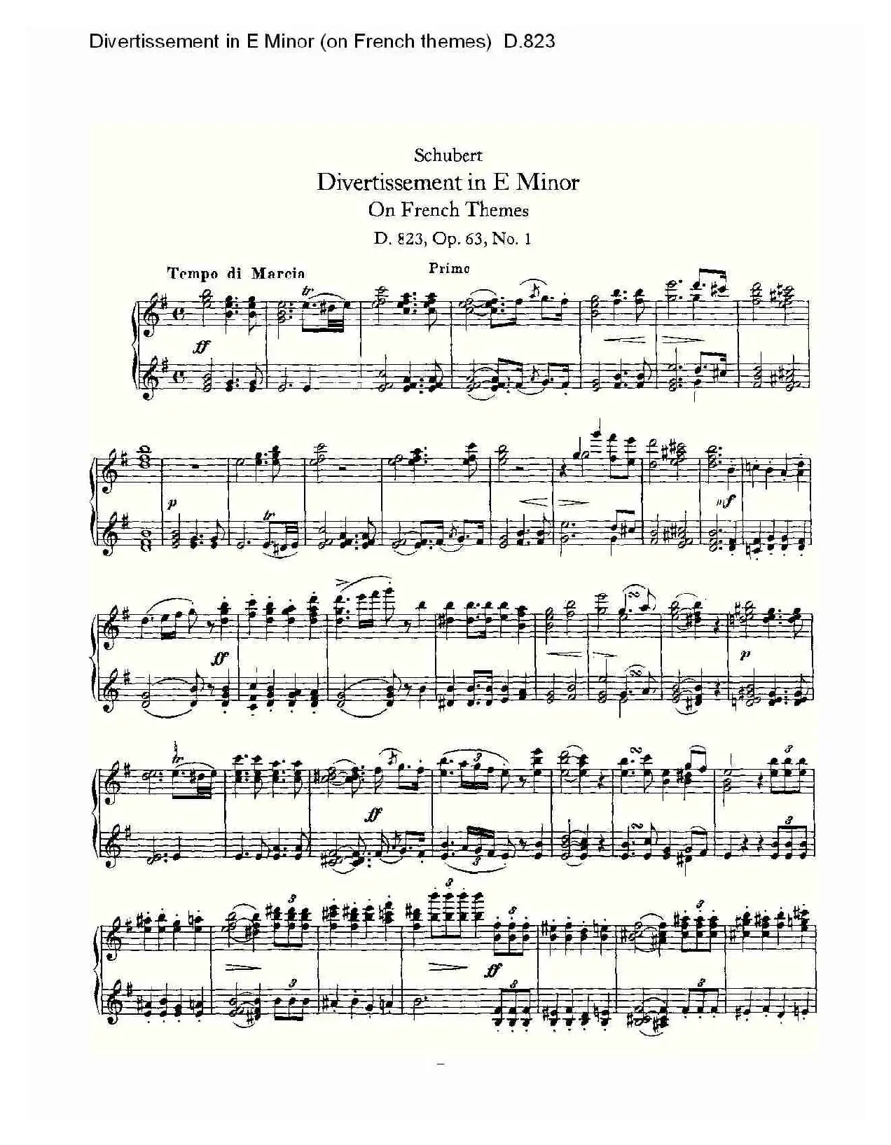 Divertissement in E Minor（on French themes）