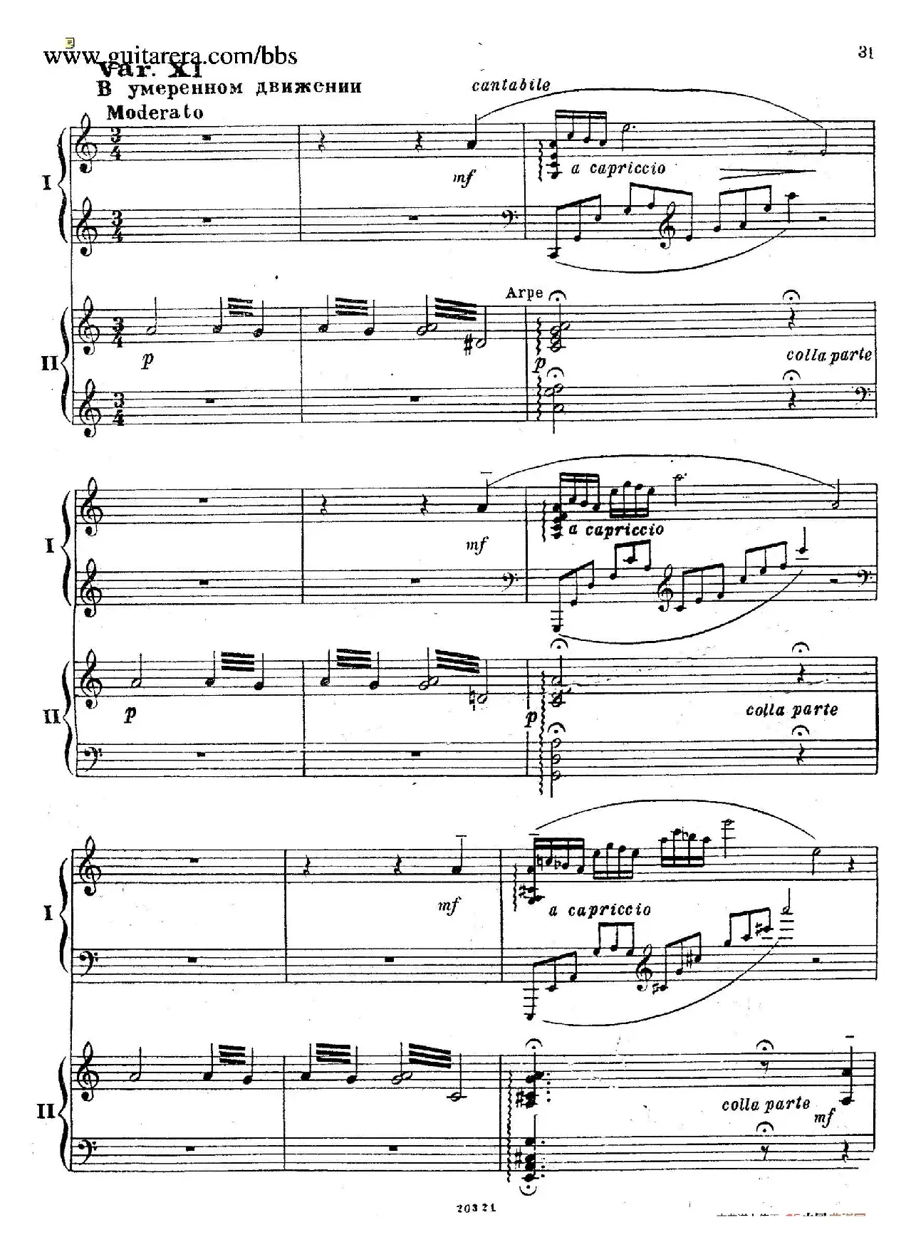 Rhapsody On A Theme Of Paganini Op.43（帕格尼尼主题狂想曲·双钢琴）（P21——40）