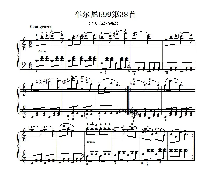 车尔尼599第38首曲谱及练习指导