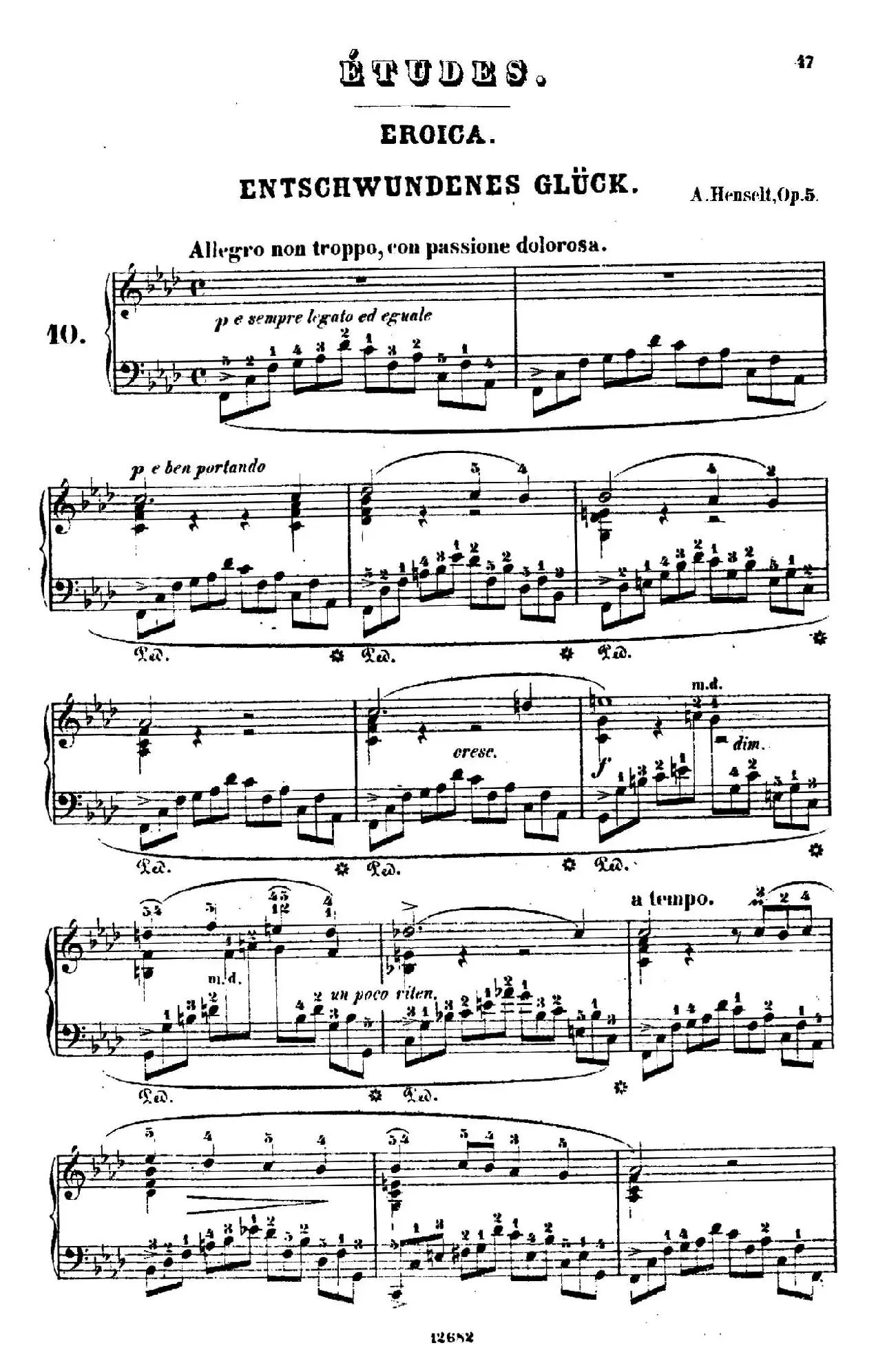 Douze Etudes de Salon Op.5（12首沙龙练习曲·10）