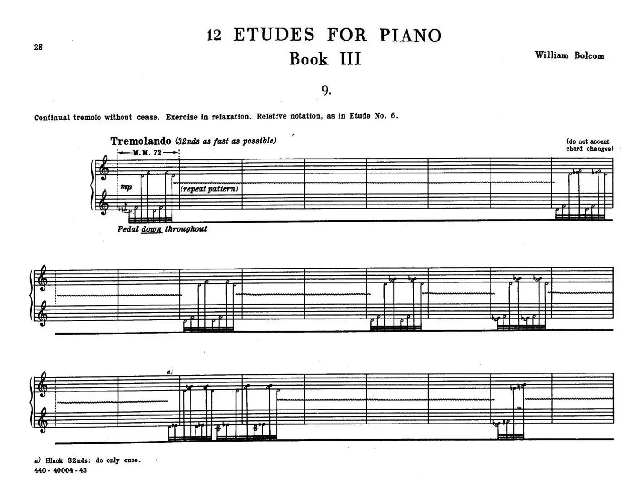 12 Etudes for Piano（博尔科姆12首钢琴练习曲·9）