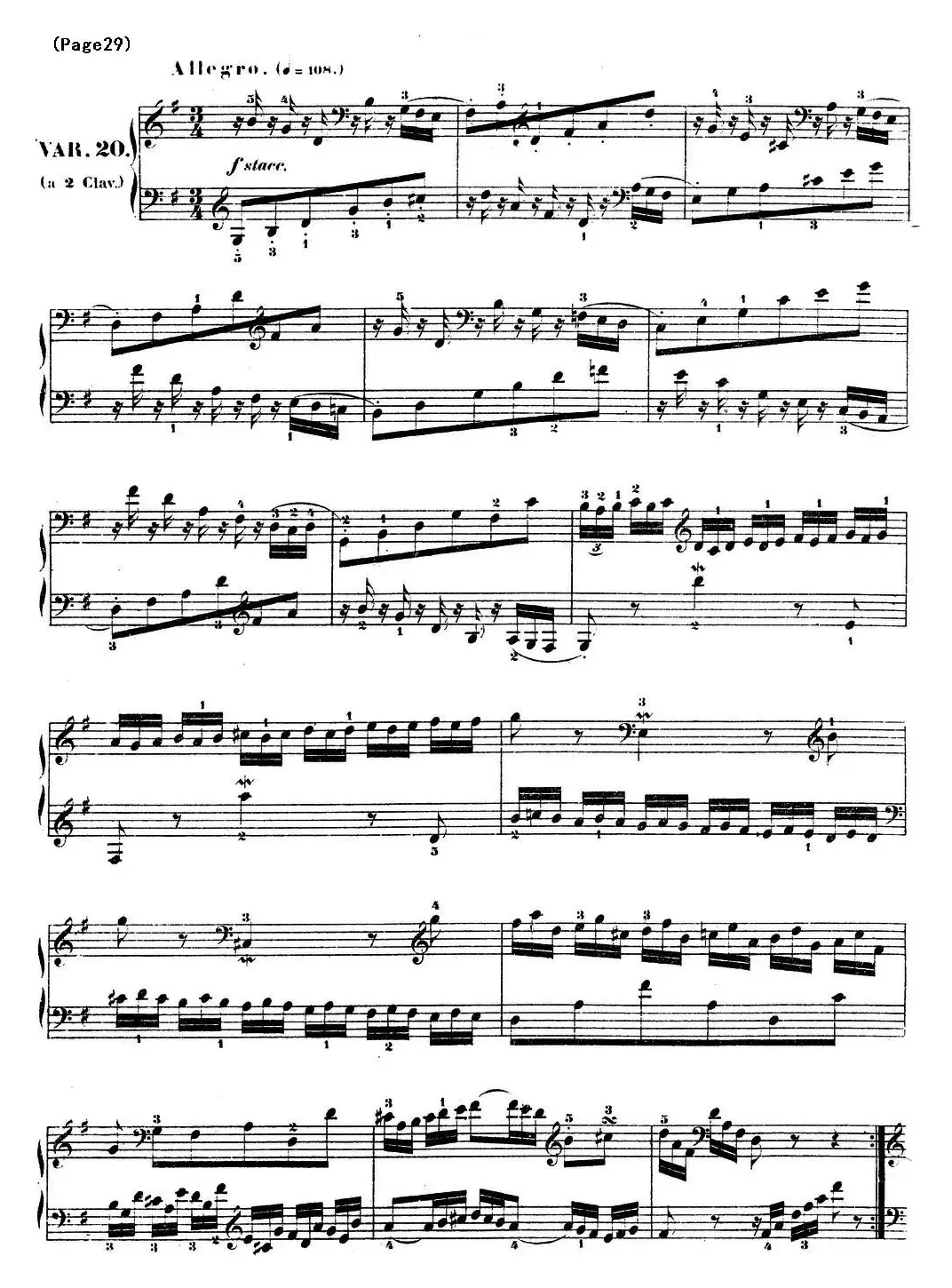 哥德堡变奏曲 巴赫 Goldberg Variationen BWV988