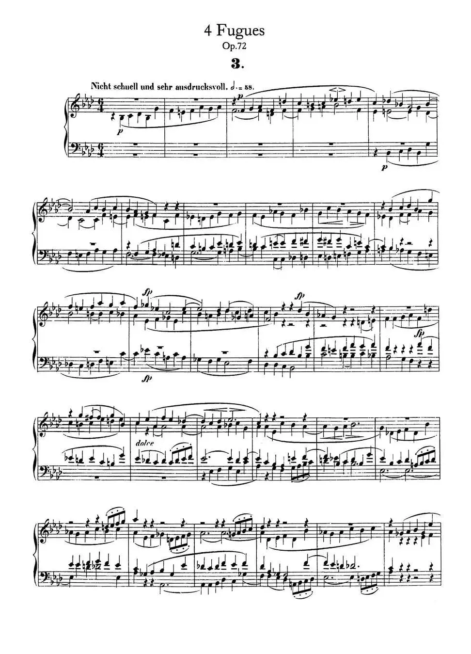 Four Fugues Op·72（4首赋格·3）