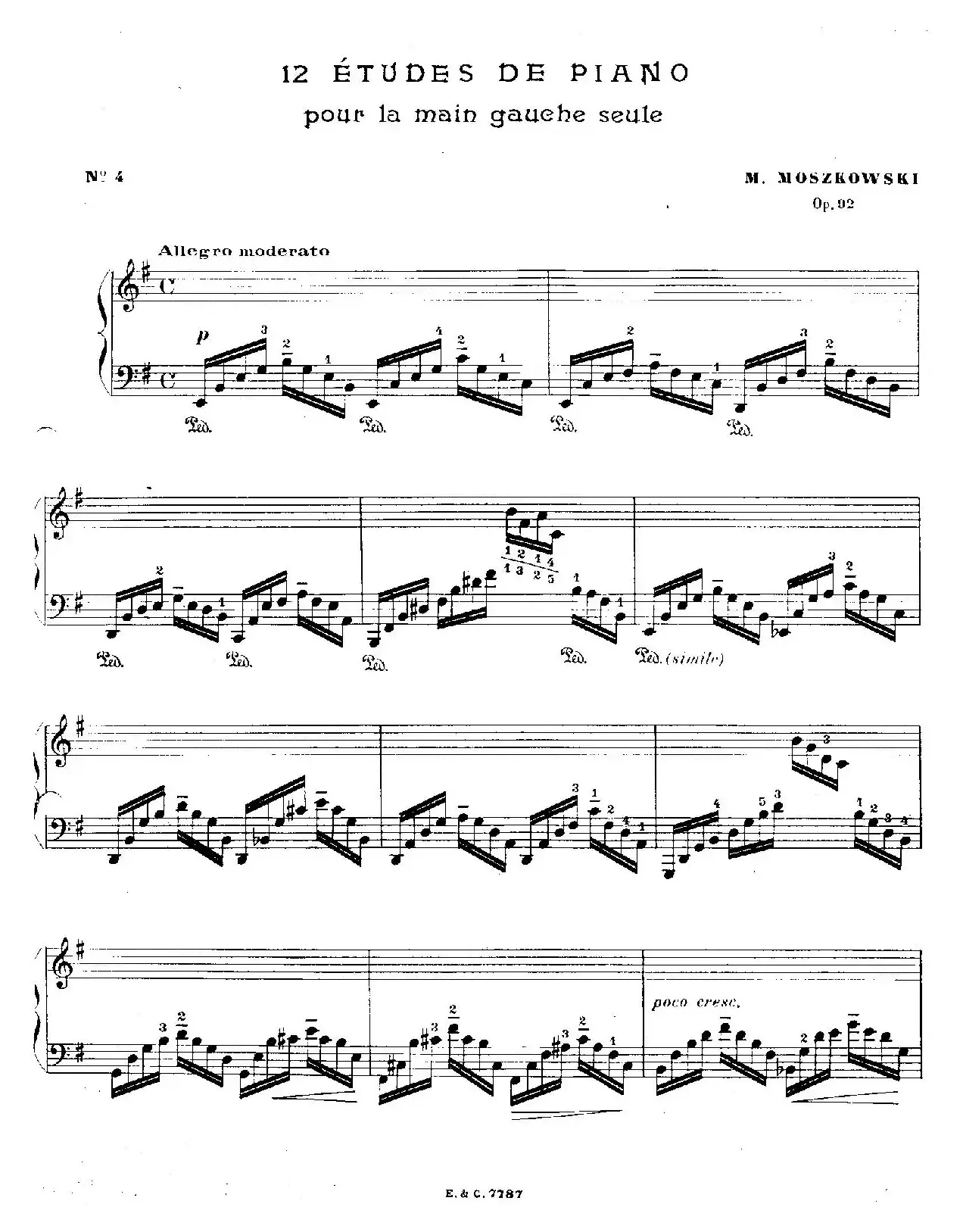 12 Etudes For The Left Hand Op.92 No.4（12首为左手而作的钢琴练习曲）