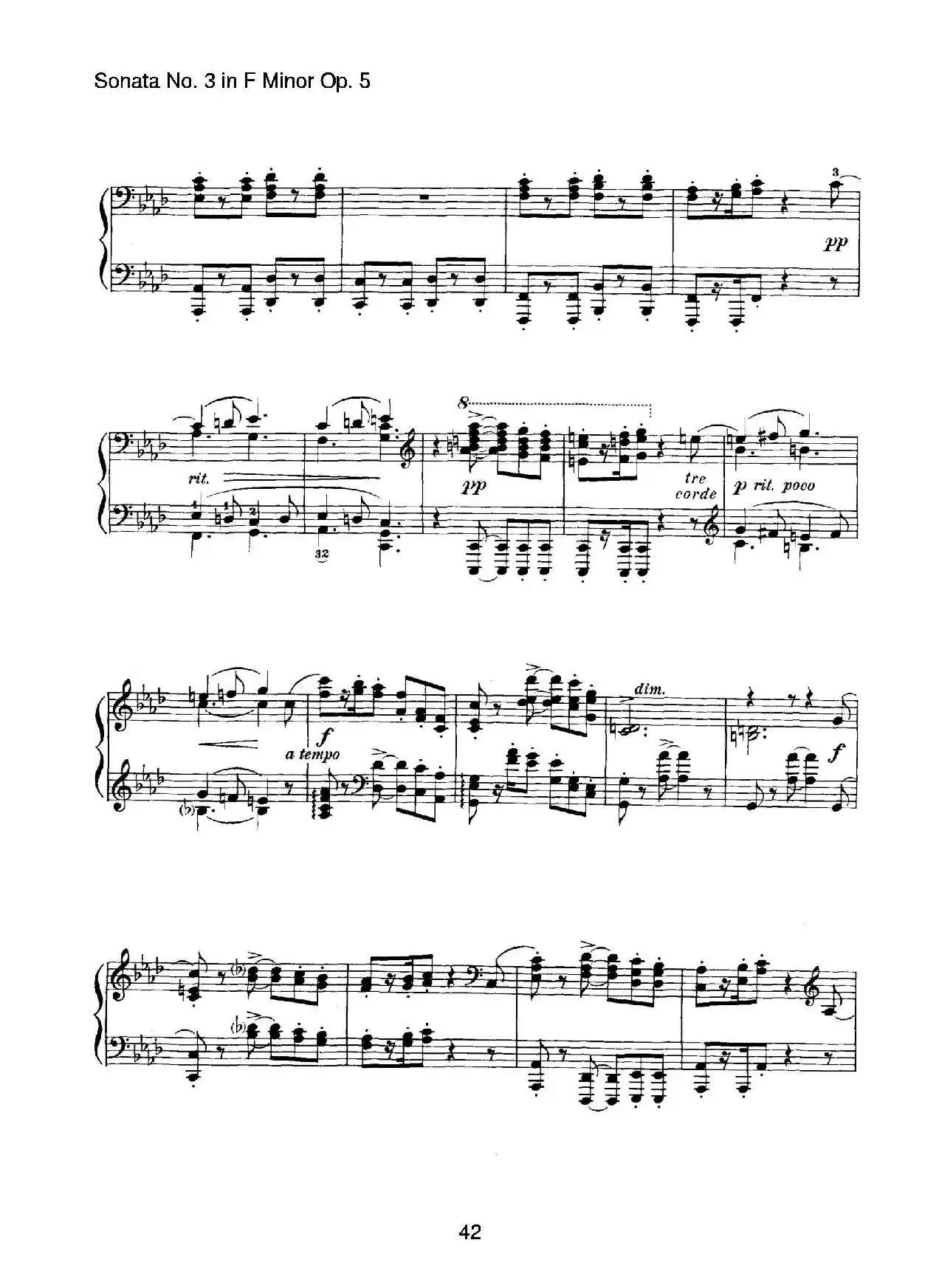 Piano Sonata No.3 in f Minor Op.5（f小调第三钢琴奏鸣曲）