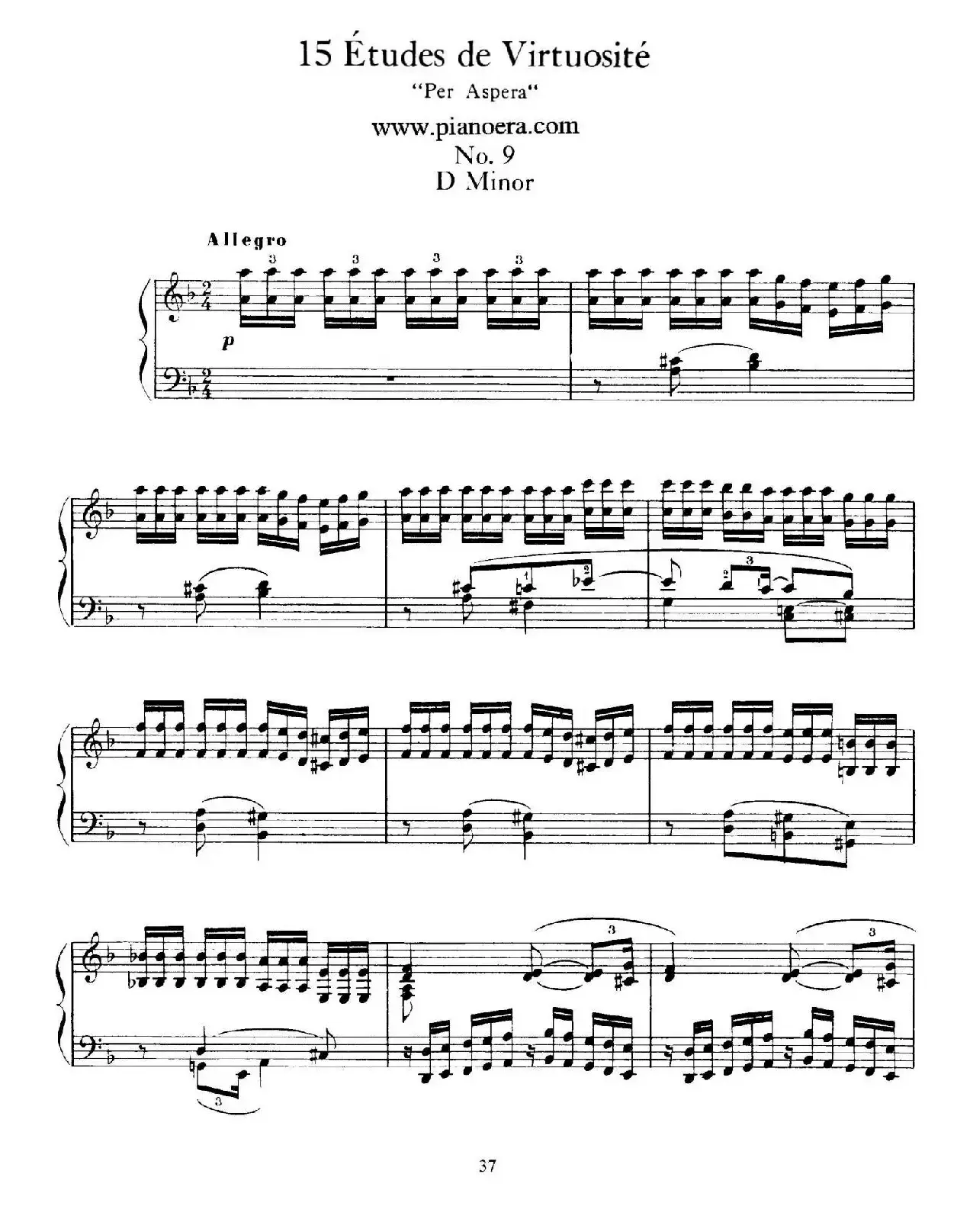 15 Etudes de Vortuosite Op.72（15首辉煌练习曲·9）