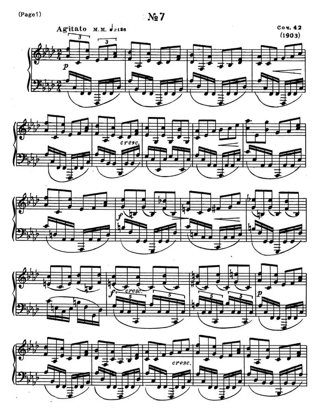 斯克里亚宾8首钢琴练习曲 Op42（No.7 Alexander Scriabin Etudes）