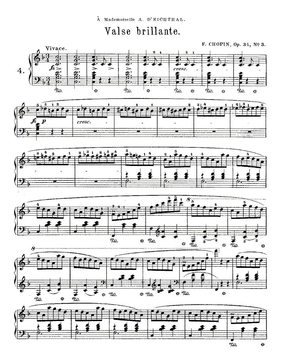 valse brillante，Op.34, No.3