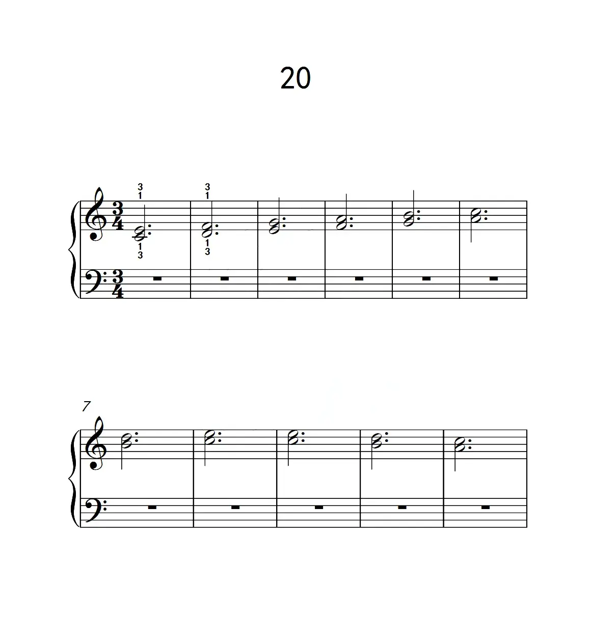 双音练习 20（儿童钢琴手指练习 2）