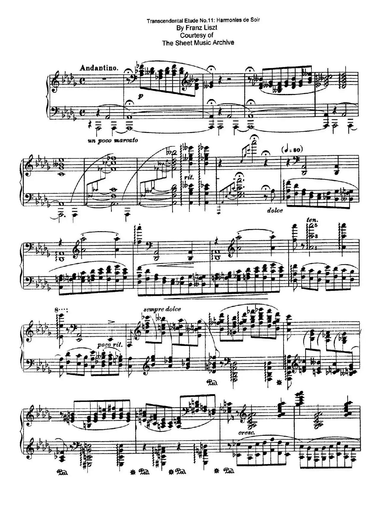 12 Etudes d'execution Transcendante S.139（12首超技练习曲·11）