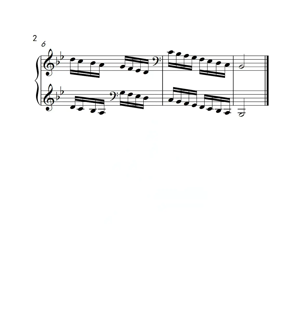 第六级 降B大调音阶（中国音乐学院钢琴考级作品1~6级）