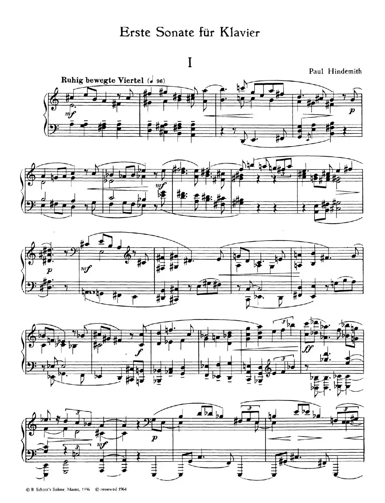 Piano Sonata No.1（第一钢琴奏鸣曲·Ⅰ）