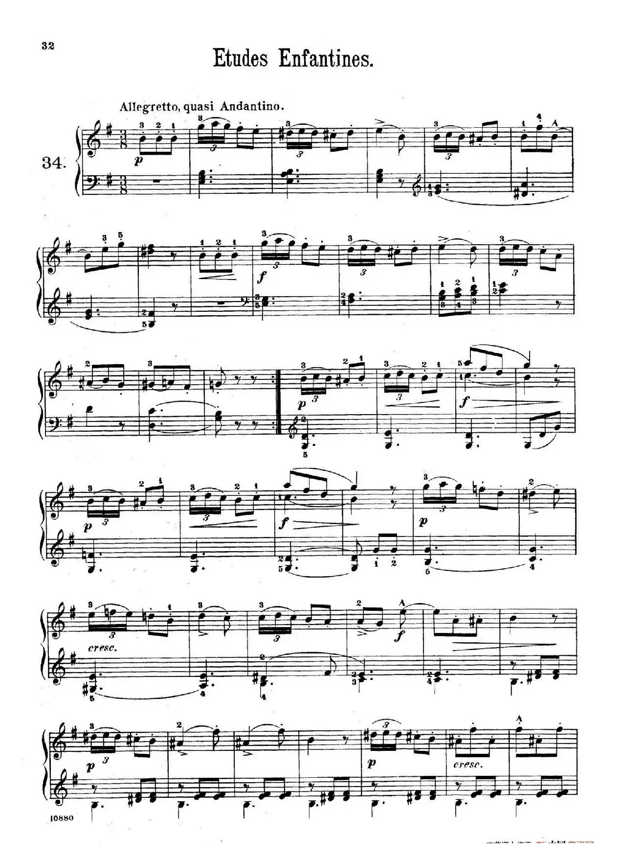 Etudes Enfantines Op.37（儿童钢琴练习曲 第31——39首）