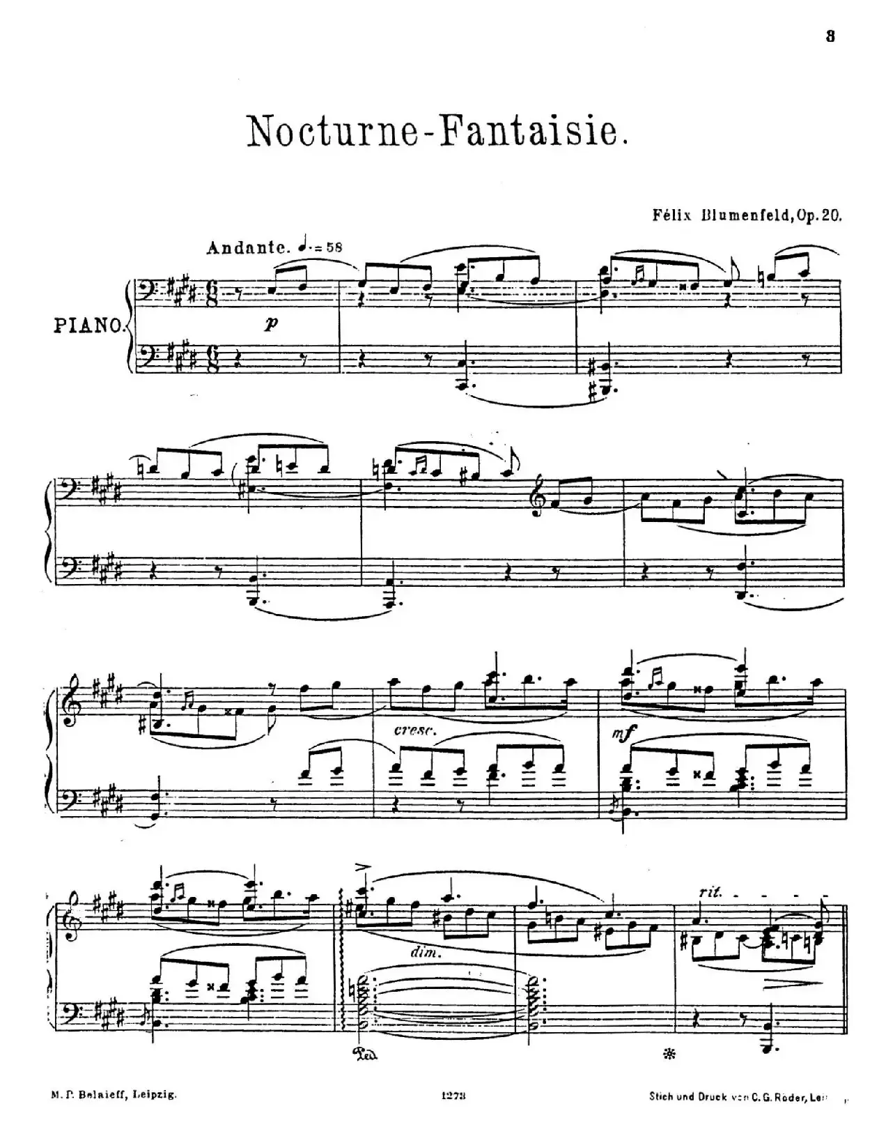 Nocturne Fantasie Op.20（幻想夜曲）