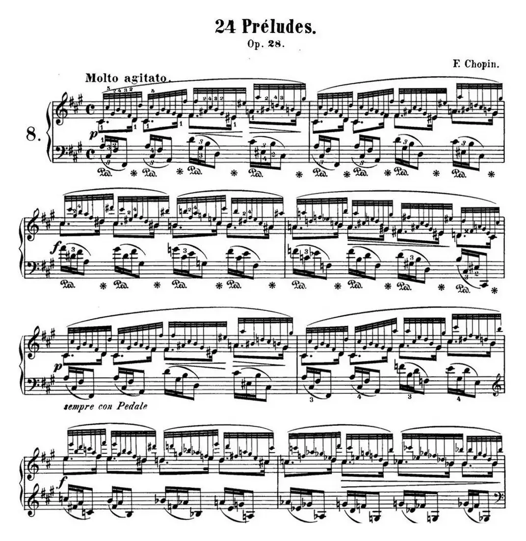 肖邦 24首钢琴前奏曲 Op.28 No.8 升F小调