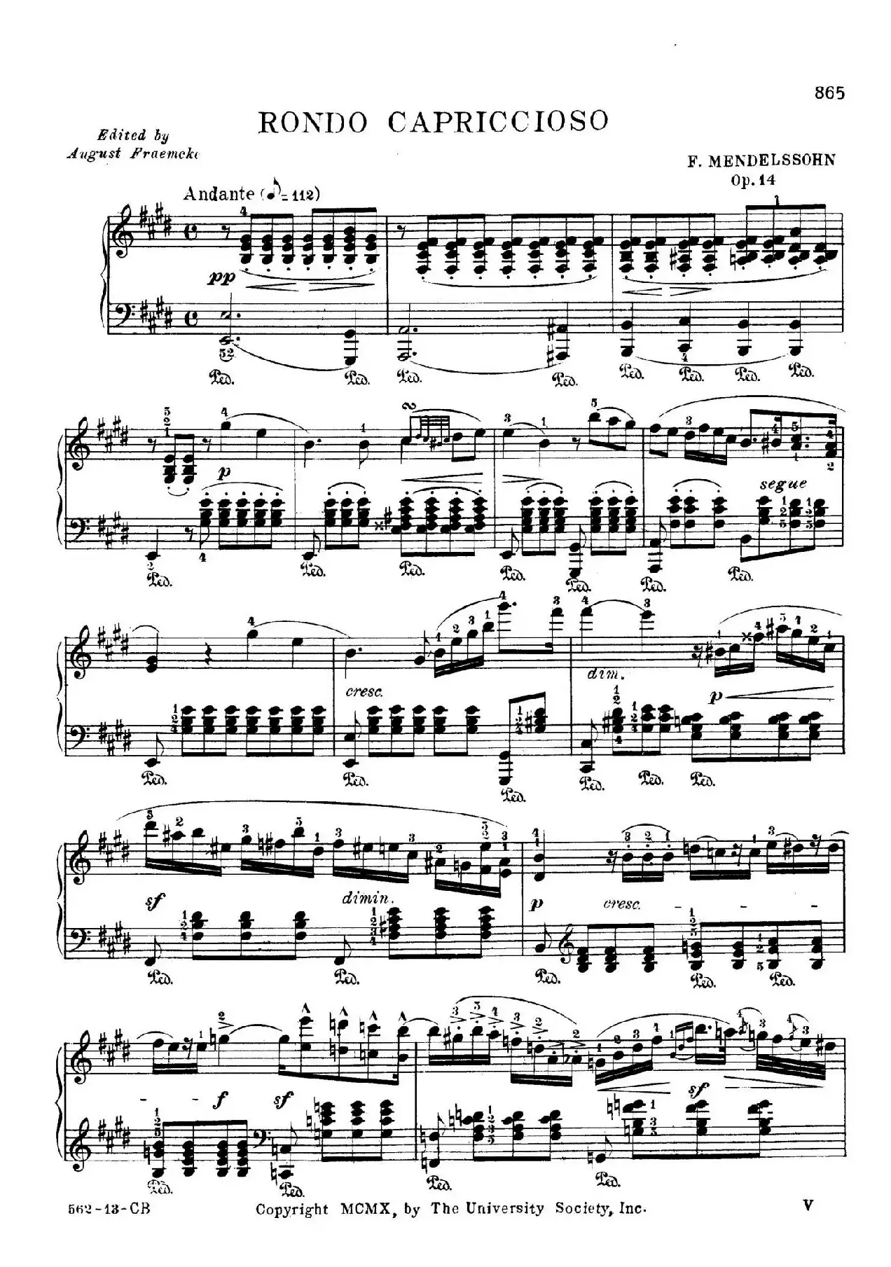 Rondo Capriccioso Op.14（随想回旋曲）