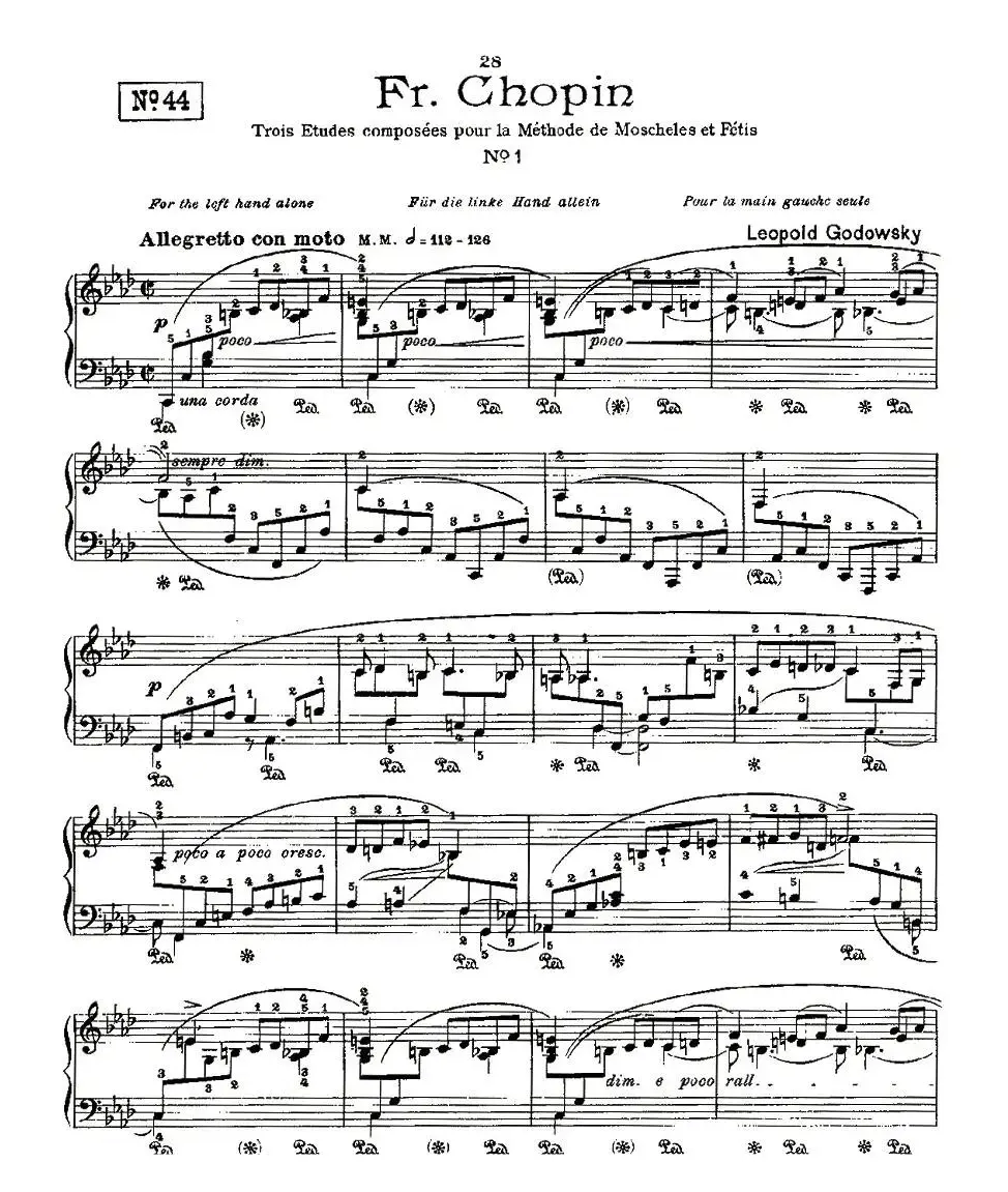 肖邦《练习曲》Fr.Chopin No 1