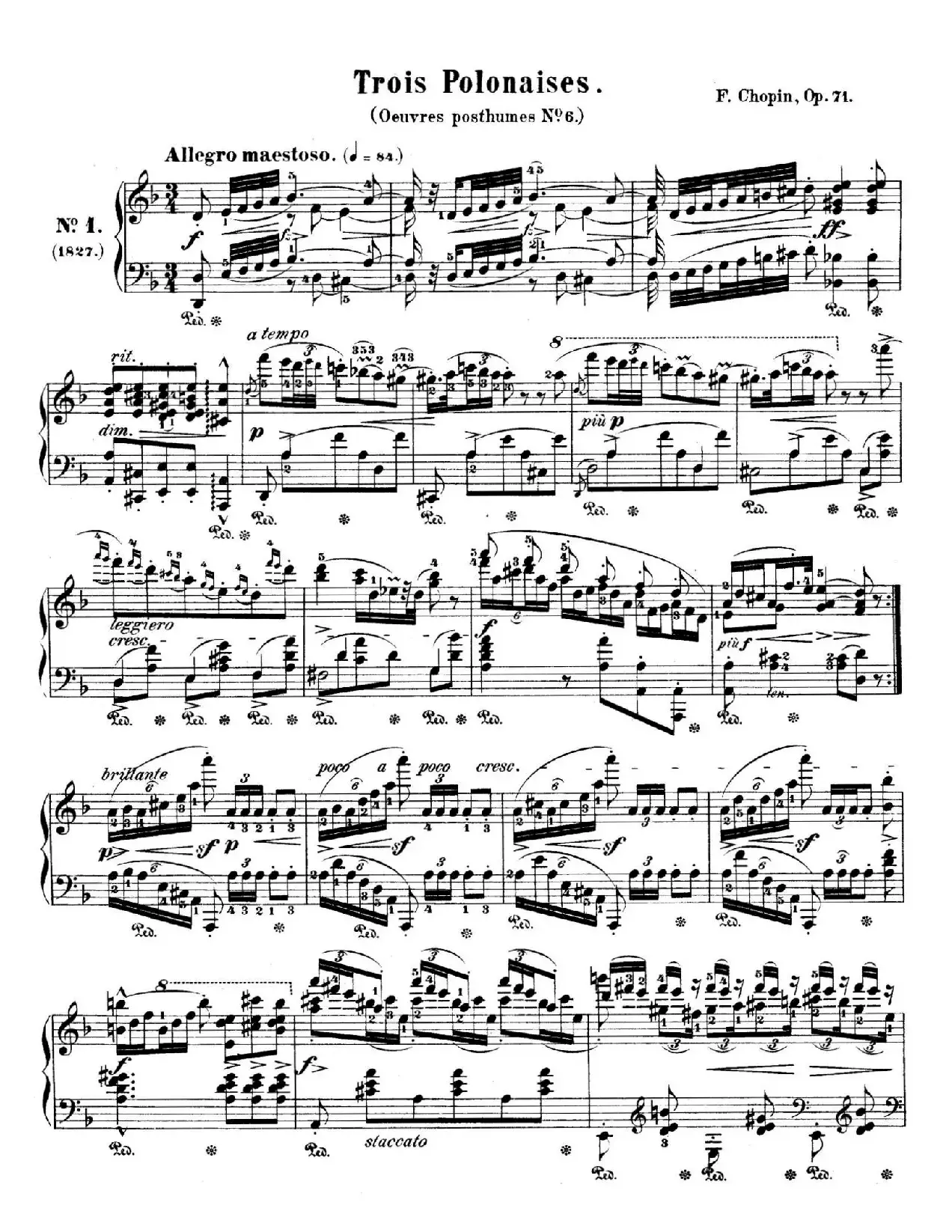 Trois Polonaises Op.71（3首波兰舞曲 No.1）