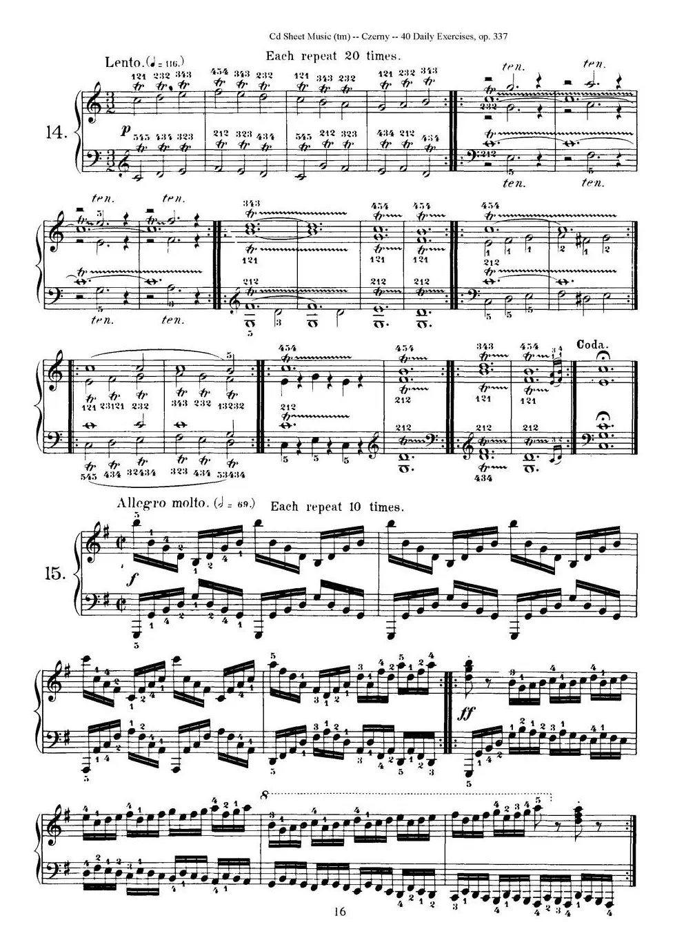 Czerny - 40 Daily Exerci Op.337（11—15）（40首日常训练曲）