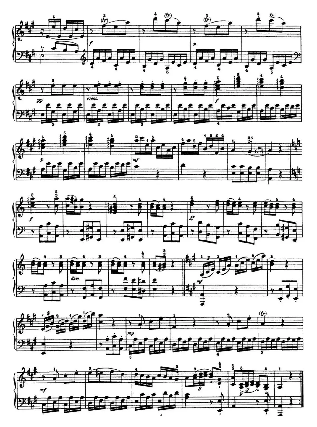 海顿 钢琴奏鸣曲 Hob XVI 5 Divertimento A major