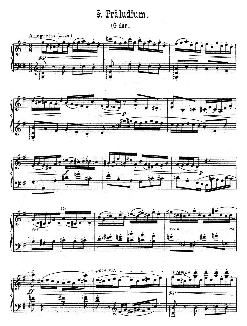 6 Preludes and Fugues Op.99（6首前奏曲与赋格·5）