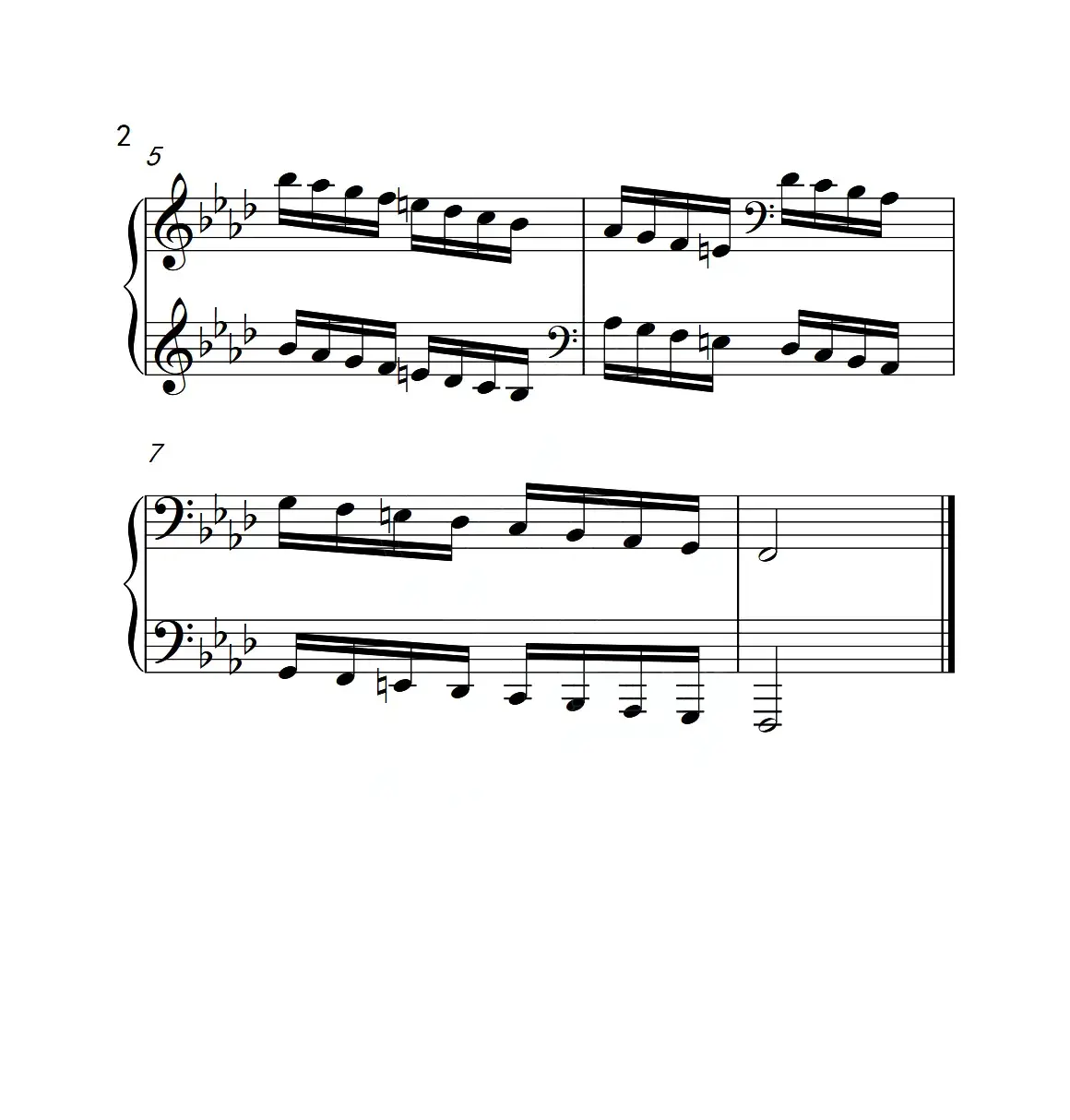 第五级 f小调音阶（中国音乐学院钢琴考级作品1~6级）