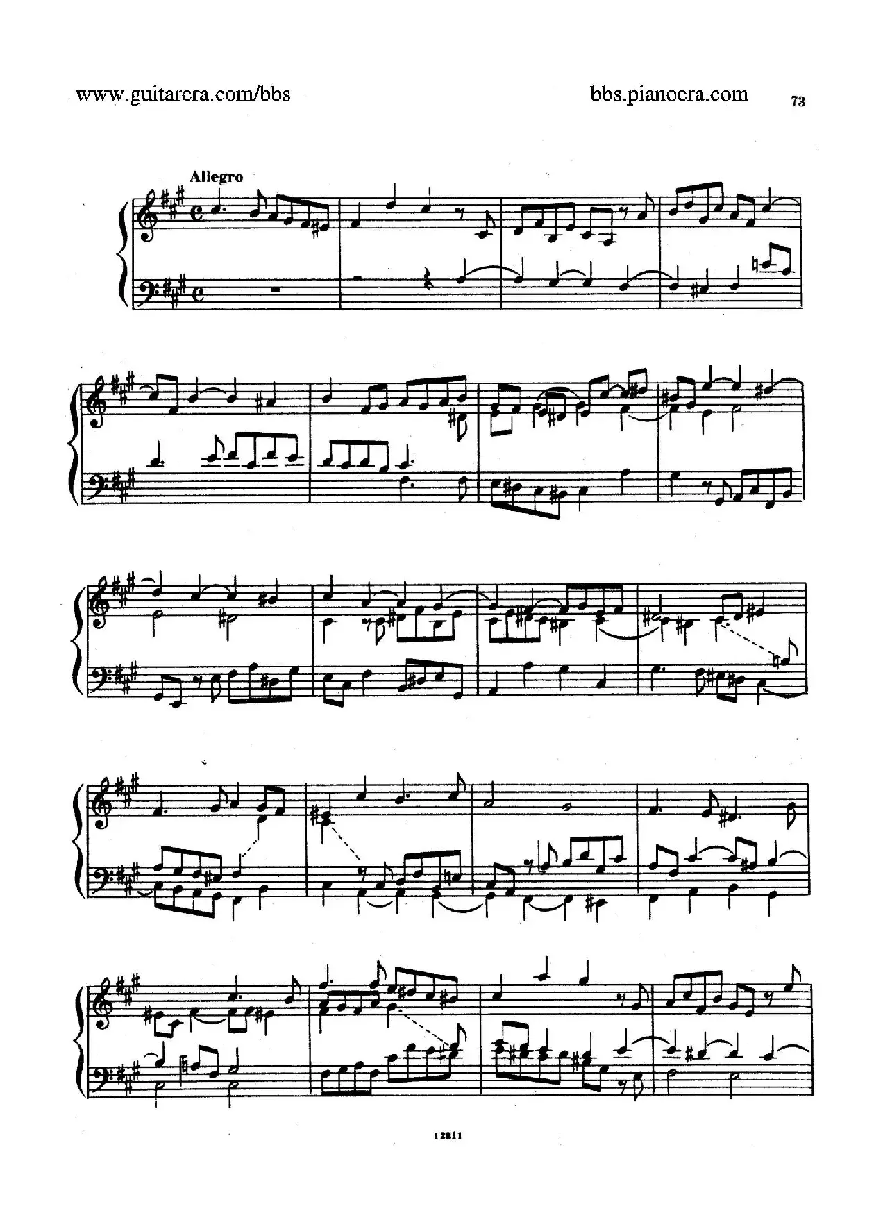 Suite No.6 in f-sharp Minor HWV 431（升f小调第六组曲）