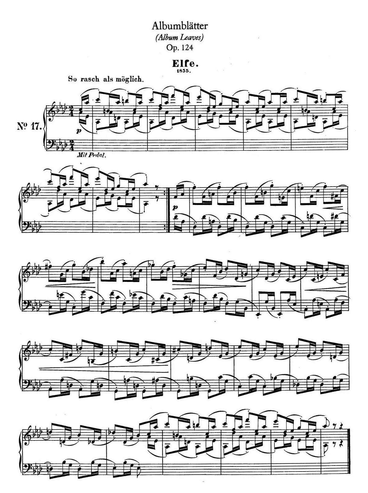 Albumblätter Op.124（纪念册页）（No.17）