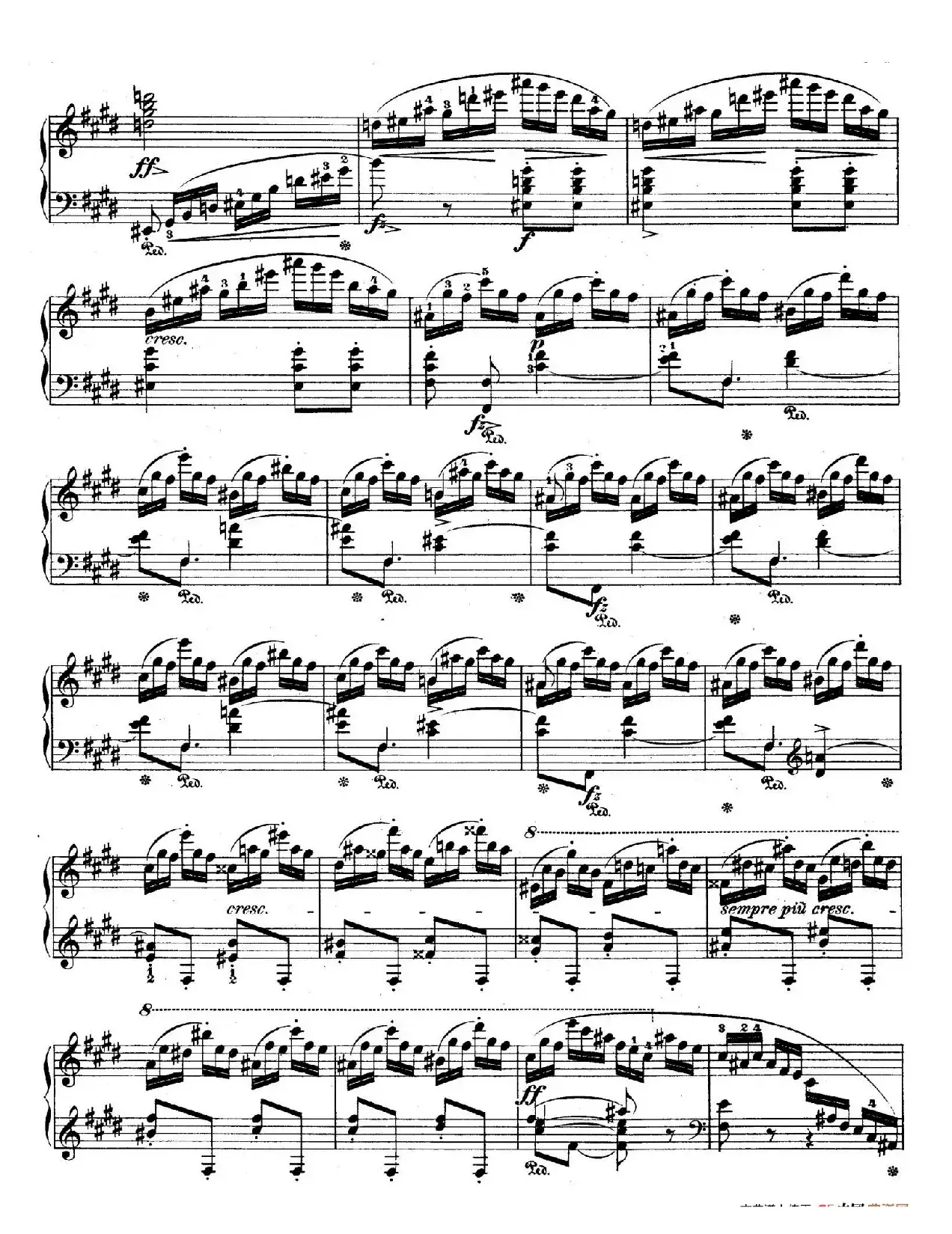 e小调第一钢琴协奏曲 Op.11（（钢琴独奏版·第三乐章）