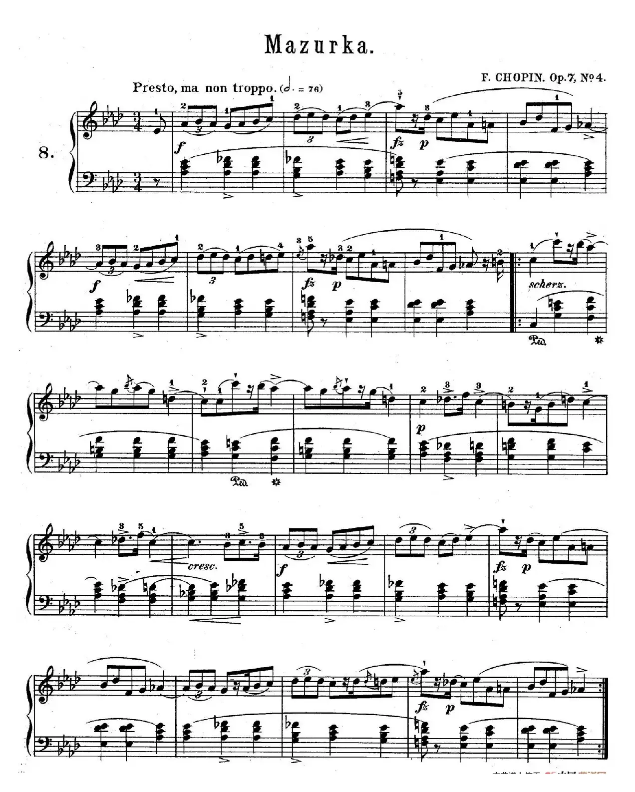 Mazurkas Op.7（5首玛祖卡舞曲·4）