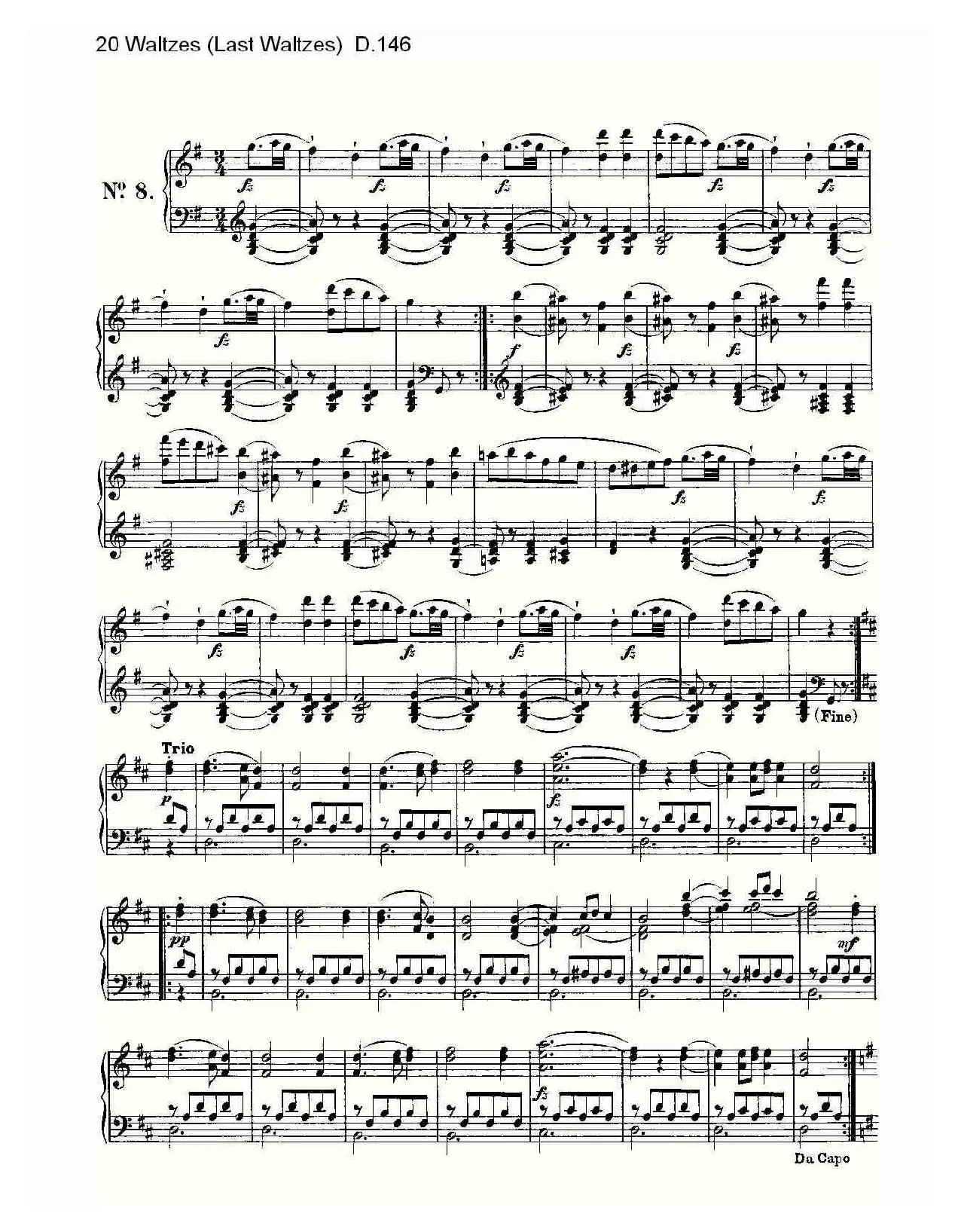 20 Waltzes（Last Waltzes) D.14）