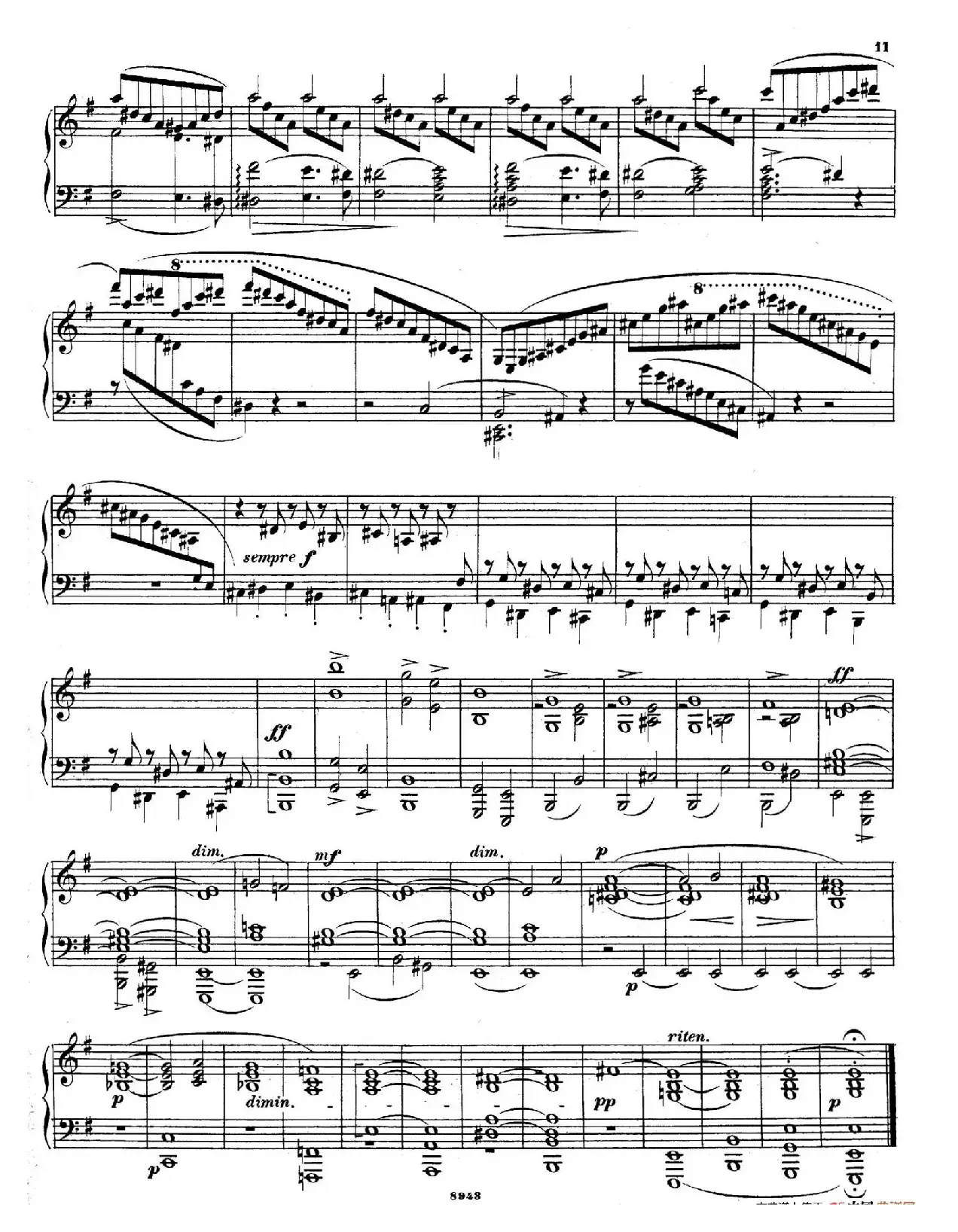 Piano Sonata in e Minor Op.28（e小调钢琴奏鸣曲）